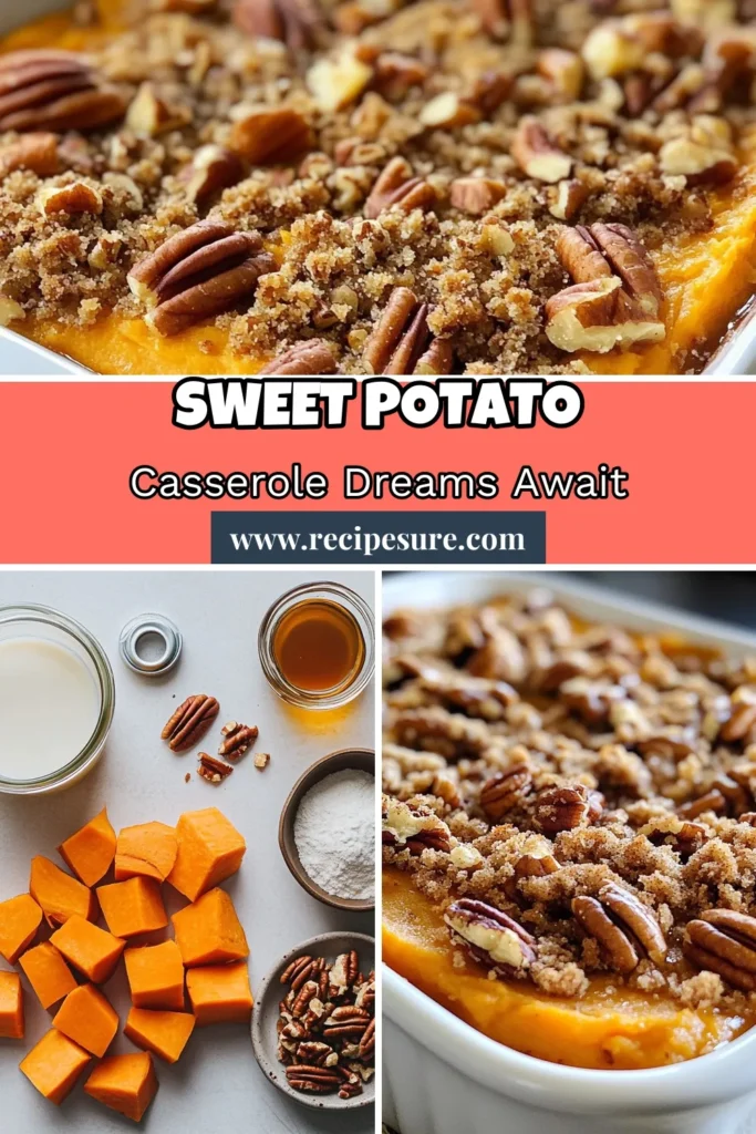 Discover the delightful Maple Pecan Sweet Potato Casserole, the perfect vegan sweet potato casserole for your holiday festivities! This sweet potato casserole recipe features creamy sweet potatoes, rich maple syrup, and a crunchy pecan topping that will wow your guests. Elevate your table with this delicious holiday side dish recipe that's also a treat in the maple syrup desserts category. Save this recipe and impress at your next gathering! #SweetPotatoCasserole #VeganRecipes #HolidaySideDishes #MapleSyrupDesserts