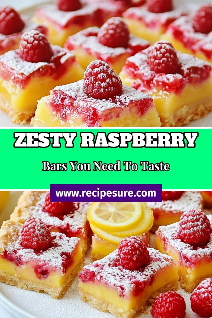 Indulge in the refreshing taste of Raspberry Lemonade Bars! This easy raspberry bars recipe combines zesty lemon and sweet raspberries for the perfect summer dessert bars. Perfect for picnics or gatherings, these lemon raspberry treats are sure to delight. Discover how simple it is to make this zesty lemon dessert that everyone will love. Save this recipe and bring a burst of sunshine to your table! #RaspberryLemonadeBars #SummerDessertBars #EasyRaspberryBarsRecipe #LemonRaspberryTreats