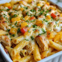 - 2 cups cooked penne pasta - 2 chicken breasts, diced - 1 tablespoon Cajun seasoning - 1 tablespoon olive oil - 2 cups heavy cream - 1 cup grated Parmesan cheese - 1 cup shredded mozzarella cheese - 1 cup bell peppers, diced (mix of red and green) - 1/2 cup onion, finely chopped - 2 cloves garlic, minced - Salt and pepper to taste - Fresh parsley, chopped (for garnish) Using high-quality ingredients makes a big difference. Fresh chicken gives the best taste. Choose ripe bell peppers for great flavor. Look for heavy cream with a high fat content; it makes the sauce rich. Aged Parmesan offers a deeper flavor than regular cheese. Always grab fresh garlic for the best aroma. You can switch up the chicken for shrimp or sausage if you like. For a veggie twist, add mushrooms or spinach. If you want a lighter dish, use half-and-half instead of heavy cream. Gluten-free pasta works well too. Don't forget to adjust the Cajun seasoning for your spice level! {{ingredient_image_1}} First, gather your ingredients. You need cooked penne pasta, diced chicken, Cajun seasoning, olive oil, heavy cream, Parmesan cheese, mozzarella cheese, bell peppers, onion, garlic, salt, and pepper. Preheat your oven to 375°F (190°C). This gets it ready for baking. Next, take a skillet and heat the olive oil over medium heat. Add the diced chicken and season it with Cajun spice, salt, and pepper. Cook the chicken until it is golden brown and cooked all the way through. This should take about 6-8 minutes. Once done, remove the chicken from the skillet and set it aside. Now, in the same skillet, add the chopped onion, bell peppers, and minced garlic. Sauté these for about 3-4 minutes until the vegetables are soft and fragrant. This step builds flavor and color in your dish. With your veggies ready, lower the heat. Pour in the heavy cream and stir well to combine. Bring this mixture to a gentle simmer. It’s important to not let it boil. Stir in the grated Parmesan cheese until it melts and forms a smooth sauce. Taste it and add more salt or pepper if needed. In a large mixing bowl, combine the cooked penne pasta, sautéed chicken, and your creamy Alfredo sauce. Use a spatula to mix everything well. You want every piece of pasta coated in that rich, cheesy goodness. Now, transfer the entire mixture to a greased baking dish. Spread it out evenly. Top with shredded mozzarella cheese. This will give you a nice, bubbly crust when baked. Place the dish in the preheated oven. Bake for 25-30 minutes, or until the top turns golden and bubbly. Once it’s done, take it out and let it cool for a minute. Garnish with chopped fresh parsley for a nice touch. Now, you’re ready to enjoy this comforting dish! To make your Cajun Chicken Alfredo Bake perfect, use fresh ingredients. Fresh chicken and veggies bring out better flavors. Use a good Cajun seasoning blend. This will give your dish a nice kick. When cooking the chicken, make sure it is browned but not dry. Cook it just until it's done. Mix the pasta quickly with the sauce to coat it well. One common mistake is overcooking the pasta. Cook it just until al dente before baking. If you cook it too much, it can get mushy. Another mistake is not seasoning enough. Taste as you cook and adjust the salt and pepper. Lastly, avoid using low-fat cream. Heavy cream makes the dish rich and creamy. For more flavor, try adding more spices. A bit of smoked paprika or cayenne can add extra warmth. Sautéing the garlic until golden can also boost the taste. Don’t forget to mix in the Parmesan cheese until it’s fully melted. This gives the sauce a nice, cheesy richness. Finally, top your bake with fresh parsley. It adds a bright flavor and color. Pro Tips Perfectly Cooked Chicken: Ensure the chicken is cooked through and has a nice golden color. This not only enhances the flavor but also adds a pleasing texture to your dish. Adjusting Cream Consistency: If the Alfredo sauce is too thick, you can add a splash of chicken broth or pasta water to achieve your desired consistency before combining it with the pasta. Cheese Variety: Feel free to mix different cheeses such as gouda or cheddar for a unique flavor profile. This can elevate your bake and provide a richer taste. Garnishing Tips: To enhance presentation, consider adding a sprinkle of smoked paprika or extra Cajun seasoning on top before serving for an extra kick and color. {{image_2}} You can make a tasty vegetarian version of Cajun Chicken Alfredo Bake. Swap the chicken for hearty vegetables like mushrooms, zucchini, or eggplant. Use the same Cajun seasoning to keep that bold flavor. You can also add extra bell peppers and spinach for more color and nutrition. Just sauté the veggies until soft, then mix them into the creamy Alfredo sauce. For a dairy-free Cajun Chicken Alfredo Bake, use coconut milk or cashew cream instead of heavy cream. These alternatives keep it rich and creamy. Choose dairy-free cheese for your mozzarella and Parmesan. Nutritional yeast also adds a cheesy flavor without dairy. This option still delivers a comforting and creamy dish without lactose. If you like heat, add more spice to your Cajun Chicken Alfredo Bake. Toss in sliced jalapeños or a dash of hot sauce for a kick. You can also use a spicier Cajun seasoning blend. For an extra layer of flavor, try adding red pepper flakes or diced green chilies. This will make your dish bold and full of flavor! Store any leftover Cajun Chicken Alfredo Bake in an airtight container. This will keep it fresh. You can refrigerate it for up to three days. Make sure to let it cool before sealing the container. This helps prevent moisture build-up. To reheat, simply place the leftovers in the oven at 350°F (175°C). Cover the dish with foil to keep it moist. Heat for about 20 minutes or until warm. You can also use the microwave. Just use a microwave-safe bowl and heat in short bursts. Stir in between to heat evenly. If you want to freeze this dish, cool it completely first. Transfer it to a freezer-safe container. It can stay in the freezer for up to three months. When ready to eat, thaw in the fridge overnight. Then reheat in the oven or microwave as mentioned above. Yes, you can use different pasta types. I like penne, but you might try rotini or fusilli. They hold sauce well and add fun shapes to the dish. Whole wheat pasta is a good choice for more fiber. Gluten-free pasta works too, if you need it. To make it spicier, add more Cajun seasoning. You can also mix in diced jalapeños or crushed red pepper flakes. For a smoky kick, try smoked paprika. Taste as you go to find the right heat for you. Cajun Chicken Alfredo Bake goes well with simple sides. A fresh green salad adds crunch and color. Garlic bread is perfect for soaking up the creamy sauce. Steamed veggies, like broccoli or green beans, balance the meal nicely. Yes, you can prepare it ahead of time. Cook the pasta and chicken, then mix everything together. Place it in the baking dish and cover it. Store it in the fridge for up to a day. Just bake it when you are ready to serve! This blog post covers all you need for a great Cajun Chicken Alfredo Bake. We looked at ingredient quality, cooking steps, and helpful tips. You now have options for variations and storage advice. Remember, you can adjust spice levels and pasta types to make it your own. Try this dish to impress your family and friends. Cooking can be fun and rewarding. Enjoy your flavorful meal!