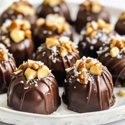 - 2 ripe bananas - 1 cup dark chocolate chips - 1 tablespoon coconut oil - 1/4 cup chopped nuts (almonds, walnuts, or hazelnuts) - 1/4 cup shredded coconut (sweetened or unsweetened) - Sea salt (for sprinkling) - Microwave-safe bowl - Parchment paper - Baking sheet The main ingredients here are simple yet essential. Ripe bananas are key; they bring a sweet taste and creamy texture. Choose bananas that are yellow with a few brown spots. This ripeness gives the best flavor. Dark chocolate chips add a rich taste. They also provide a slight bitterness that pairs well with sweet bananas. The coconut oil helps the chocolate melt smoothly. It also adds a hint of flavor. You can customize these bites with optional toppings. Chopped nuts add crunch and extra nutrients. Almonds, walnuts, or hazelnuts work great. Shredded coconut brings a tropical flair. You can choose sweetened or unsweetened based on your taste. A sprinkle of sea salt ties it all together. It enhances the flavors and adds a savory touch. For equipment, you need just a few items. A microwave-safe bowl helps melt the chocolate. Parchment paper prevents sticking on the baking sheet. This makes cleanup easy. A baking sheet allows you to set the banana bites as they cool. With these ingredients and tools, you're ready to make a delightful snack that everyone will love! {{ingredient_image_1}} Start by peeling each banana. Cut them into bite-sized pieces, about 1-inch thick. This size is perfect for dipping and snacking. Make sure to use ripe bananas for the best taste. In a microwave-safe bowl, combine 1 cup of dark chocolate chips and 1 tablespoon of coconut oil. The coconut oil helps the chocolate melt smoothly. Microwave this mix in 30-second intervals. Stir after each interval until it is fully melted and smooth. Now, grab your banana pieces. Dip each piece into the melted chocolate. Allow any extra chocolate to drip off. Place the chocolate-covered bites on a baking sheet lined with parchment paper. While the chocolate is still wet, you can add toppings. Sprinkle half with chopped nuts and the other half with shredded coconut. A tiny pinch of sea salt adds a tasty contrast. Once you finish dipping all the banana pieces, place the baking sheet in the freezer. Let them freeze for about 30 minutes. This helps the chocolate harden and makes them easy to eat later. After the chocolate has set, you can enjoy your treats right away or store them in an airtight container in the freezer for later. For the best flavor and texture, use ripe bananas. Look for bananas that are yellow with some brown spots. These bananas offer a sweet taste and creamy texture. Unripe bananas can be too firm and less sweet. Overripe bananas may be mushy and not hold their shape well. To avoid lumps, melt the chocolate carefully. Combine dark chocolate chips with coconut oil in a microwave-safe bowl. Heat in 30-second intervals, stirring after each. This method helps the chocolate melt evenly. If you rush it, you may end up with a clumpy mess. The coconut oil also makes the chocolate shiny and smooth. To keep your chocolate-covered banana bites fresh, store them in an airtight container. If you want to save them, place them in the freezer. They will stay tasty and firm for weeks. Just remember to let them thaw a bit before eating. Enjoy your sweet snack whenever you want! Pro Tips Choose Ripe Bananas: The riper the bananas, the sweeter and creamier your bites will be. Look for bananas with lots of brown spots for maximum flavor. Use Quality Chocolate: Opt for high-quality dark chocolate for the best taste and melting consistency. A higher cocoa content will also provide a richer flavor. Experiment with Toppings: Feel free to get creative with toppings! Try adding sprinkles, crushed cookies, or even a drizzle of peanut butter for extra flavor. Store Properly: To keep your Choco-Banana Bliss Bites fresh, store them in an airtight container in the freezer. They can last for up to a month! {{image_2}} You can switch up the chocolate. Try using white chocolate or milk chocolate instead of dark. Each type adds a unique taste. White chocolate gives a sweet, creamy flavor. Milk chocolate is smooth and rich. Just melt it the same way as dark chocolate. Dip your banana bites and enjoy a new twist! Want to spice things up? Add a sprinkle of cinnamon for warmth. It pairs well with bananas. You can also try a dash of chili powder for a kick. This adds some heat and surprises your taste buds. Just a little goes a long way, so start small! Think beyond nuts and coconut. You can add dried fruits like raisins or cranberries. They bring a chewy texture and sweetness. Seeds like chia or sunflower seeds add a nice crunch. Mix and match toppings to find your favorite combo. The more, the merrier! Each chocolate-covered banana bite has about 70 calories. If you make 12 bites, that’s around 840 calories for the whole batch. Each bite has 4 grams of fat, 10 grams of carbs, and 1 gram of protein. Bananas and dark chocolate bring great flavor and nutrition. Bananas are full of vitamins and minerals. They have potassium, which helps your heart and muscles. They also contain fiber for digestion. Dark chocolate has antioxidants that may help reduce stress. It can also improve your mood. Combining these two ingredients gives you a tasty snack with health perks! You can enjoy these bites in many ways. Pair them with yogurt for a fun breakfast. They work well as a post-workout snack too. You can also serve them at parties. They add a sweet touch to any dessert table. If you want something simple, mix them with fresh fruit for a colorful bowl! Yes, you can use frozen bananas for this recipe. However, using frozen bananas changes the texture. When you freeze bananas, they become soft and mushy. This can make the bites harder to dip in chocolate. They may also taste a bit different. Fresh bananas work best for a nice crunch. If you do use frozen ones, let them thaw first. Chocolate-covered banana bites last about 1 month in the freezer. Store them in an airtight container to keep them fresh. You can also keep them in the fridge for 3-5 days. Just remember, they taste best when fresh. So, enjoy them soon after you make them! Yes, these bites can be made vegan. Use dairy-free chocolate chips instead of regular ones. The rest of the ingredients are already vegan-friendly. This way, you can enjoy a tasty treat that fits a vegan diet. Just be sure to check labels for hidden animal products. You can make delicious chocolate-covered banana bites with just a few simple steps. We covered key ingredients like ripe bananas, dark chocolate, and coconut oil. I shared tips to ensure smooth chocolate and the best storage methods. You also learned about fun variations and health benefits. In the end, these treats are easy, fun, and tasty. Enjoy experimenting with flavors and toppings, and share them with friends. You’ll love how simple and satisfying this recipe can be.