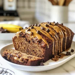 To make this delightful Chocolate Peanut Butter Banana Bread, you need the following ingredients: - 3 ripe bananas, mashed - 1/2 cup creamy peanut butter - 1/4 cup melted coconut oil - 1/2 cup brown sugar - 1/4 cup granulated sugar - 2 large eggs - 1 teaspoon vanilla extract - 1 1/2 cups all-purpose flour - 1 teaspoon baking soda - 1/2 teaspoon salt - 1/2 cup cocoa powder - 1/2 cup chocolate chips (semi-sweet or dark) - 1/2 cup chopped walnuts or pecans (optional) Using ripe bananas is key. They bring natural sweetness and moisture. Peanut butter adds richness and flavor. The coconut oil keeps the bread soft and adds a light taste. Brown sugar gives a nice depth while granulated sugar balances it out. Eggs help bind the mix, while vanilla gives a lovely aroma. Flour is the main structure, and baking soda acts as a leavening agent. Cocoa powder gives that deep chocolate taste. Finally, chocolate chips melt in and create delicious pockets of chocolate goodness. If you choose to add nuts, they provide a nice crunch. With these ingredients, you’ll create a moist, flavorful bread that everyone will enjoy. Happy baking! {{ingredient_image_1}} - Preheat your oven to 350°F (175°C). - Grease a 9x5-inch loaf pan. - In a large bowl, combine the mashed bananas and peanut butter until smooth. - Add the brown sugar, granulated sugar, and melted coconut oil to the banana mix. - In a separate bowl, whisk together the flour, baking soda, salt, and cocoa powder. - Gradually fold the dry mix into the wet mix with a spatula, being careful not to overmix. This method ensures the bread rises perfectly while keeping it moist. Each step builds flavor and texture. So, pay attention to how you mix. It makes a big difference in the final product! Use ripe bananas for the best flavor. They add natural sweetness and moisture. Look for bananas with brown spots. These are perfect for baking. Mixing the batter is key. Overmixing can make the bread tough. Stir gently until just combined. This keeps the bread soft and fluffy. Check the bread's doneness with a toothpick. Insert it in the center. If it comes out clean, the bread is ready. If not, bake a bit longer. For cooling, let the bread sit in the pan for 10 minutes. Then, transfer it to a wire rack. This helps the bread firm up and makes slicing easy. Serve warm for the best taste. A drizzle of peanut butter on top adds a nice touch. You can sprinkle chocolate chips for extra flavor. Enjoy it with milk or your favorite drink. Pro Tips Use Overripe Bananas: For the best flavor and moisture, use bananas that are very ripe with brown spots. Chill the Dough: If you have time, let the batter chill in the refrigerator for about 30 minutes before baking for enhanced flavor. Adjusting Sweetness: Feel free to adjust the amount of sugar based on your preference for sweetness or the ripeness of your bananas. Storage Tips: Store leftover banana bread wrapped in plastic wrap or in an airtight container to keep it moist. {{image_2}} You can change the peanut butter for almond butter. This swap gives a nutty twist. It also adds a unique flavor. You can use other nut butters too, like cashew butter. If you want a different fat, try vegetable oil or butter instead of coconut oil. Each of these will change the taste slightly but still keep it moist. Get creative with add-ins! You can add dried fruits like raisins or cranberries. They give little bursts of sweetness. Nuts, like walnuts or pecans, add crunch. You can mix in spices like cinnamon or nutmeg for more flavor. These spices work well with chocolate and banana. For a gluten-free option, use almond or coconut flour. These flours work well and keep the bread tasty. If you want to make it vegan, replace the eggs with applesauce or flaxseed meal. This keeps your bread moist and delicious. You can still enjoy this treat without any animal products! To keep your chocolate peanut butter banana bread fresh, wrap it tightly. Use plastic wrap or aluminum foil. You can also place it in an airtight container. This method helps keep the moisture in. At room temperature, the bread lasts about 3-4 days. If you place it in the fridge, it can last up to a week. However, refrigeration may change the texture slightly. Freezing banana bread is simple. First, let the bread cool completely. Then, wrap it tightly in plastic wrap. After that, place it in a freezer bag or container. This keeps it fresh for about 2-3 months. To thaw, move the bread to the fridge overnight. If you're in a hurry, you can also thaw it at room temperature for a few hours. For the best taste, reheat slices in the microwave for about 10-15 seconds. Enjoy that warm, gooey chocolate and peanut butter flavor! How do I know when the banana bread is done? You can tell the bread is done by inserting a toothpick into the center. If it comes out clean, your bread is ready. If it has batter on it, bake for a few more minutes. Can I substitute other nut butters? Yes, you can use other nut butters. Almond butter or cashew butter works well. Just keep the same amount. How can I tell if my bananas are ripe enough? Look for bananas with brown spots. These spots mean the bananas are sweet and soft. They are perfect for baking banana bread. What to do if the bread is too dense? If your bread is too dense, check if you overmixed the batter. Gently mix until just combined. Also, ensure your baking soda is fresh. How to fix problems with baking time. If your bread is not baking fast enough, check the oven temperature. It may run cool. If it bakes too fast, cover it with foil and lower the heat. Can I add more chocolate chips? Absolutely! You can add more chocolate chips for a richer flavor. Just keep in mind that it may change the texture. How to adjust the recipe for a mini loaf? To make a mini loaf, divide the batter into smaller pans. Bake for about 30-40 minutes, checking for doneness with a toothpick. You have learned how to make a tasty banana bread with easy steps. We covered key ingredients, mixing tips, and how to customize your recipe. Remember, ripe bananas are crucial for a sweet flavor. You can also explore variations like using almond butter or adding nuts. Store your bread well to keep it fresh. With these tips, your banana bread will impress everyone. Enjoy baking and sharing this delicious treat!