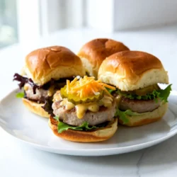 - 1 lb ground turkey - 1/4 cup breadcrumbs - 2 tablespoons honey - 2 tablespoons Dijon mustard - 1 teaspoon garlic powder - 1 teaspoon onion powder - Salt and pepper to taste The main ingredients are key to making these sliders shine. Ground turkey is lean and juicy. It acts as the base for the flavor. Honey and Dijon mustard blend well. They add a sweet and tangy kick. Garlic and onion powder enhance the taste. Salt and pepper make sure it’s seasoned right. Each ingredient works together to create a tasty patty. - 8 slider buns - 1 cup mixed greens or baby spinach - 1/2 cup sliced pickles (optional) - 1/4 cup shredded cheddar cheese (optional) Optional ingredients let you customize your sliders. Slider buns hold everything together. Mixed greens or baby spinach add freshness. They also bring a nice crunch. Sliced pickles can give a zesty bite. Shredded cheddar cheese adds creaminess. You can mix and match these to suit your taste. Each option makes your sliders even better! {{ingredient_image_1}} To start, I mix the turkey mixture. In a large bowl, combine: - 1 lb ground turkey - 1/4 cup breadcrumbs - 2 tablespoons honey - 2 tablespoons Dijon mustard - 1 teaspoon garlic powder - 1 teaspoon onion powder - Salt and pepper to taste Mix until it’s all well combined. It’s essential to get every part mixed. This helps the flavors blend. Next, I shape the patties. Divide the mixture into 8 equal portions. Roll each portion into a ball, then flatten it gently. Aim for about 1/2 inch thick. This size cooks evenly and fits the buns well. Now, I preheat the skillet or grill. Set it to medium heat. It’s important to wait until it’s hot. This step ensures a nice sear on the patties. Once the skillet is ready, cook the patties. I place them in the skillet and cook for about 4-5 minutes on each side. Use a meat thermometer to check the internal temperature. Make sure it reaches 165°F (75°C). This step keeps the turkey safe to eat. While the patties cook, I toast the buns. I place them on the grill or use a toaster. Toast until golden brown. This adds a nice crunch and helps hold everything together. Now comes the fun part—assembling the sliders! I place a turkey patty on the bottom half of each bun. On top of the patty, I add: - Mixed greens or baby spinach - Sliced pickles (optional) - Shredded cheddar cheese (optional) For extra flavor, I drizzle some honey mustard on top. Finally, I place the other half of the bun on top. Each bite will be juicy and packed with flavor! To make great sliders, start with mixing your turkey well. Use your hands or a spoon to combine all the ingredients. Make sure the breadcrumbs, honey, and mustard blend in evenly. This helps the flavors mix better. When shaping patties, keep them small and even. Each patty should be about the size of your slider bun. This ensures they cook nicely. For juiciness, don’t overcook. Aim for an internal temperature of 165°F. Cooking on medium heat helps keep them moist. Flip them only once to avoid drying out. Toppings can take your sliders to the next level. Try adding sliced avocados or fresh tomatoes. You can also use different sauces like barbecue or ranch. These add a nice twist to the honey mustard flavor. For extra depth, consider herbs and spices. Fresh basil or cilantro can give your sliders a fresh taste. A pinch of cayenne pepper can add a little heat. Just a little goes a long way! These small changes make every bite special. Pro Tips Use Fresh Ingredients: Always opt for fresh ground turkey and quality honey and mustard for the best flavor in your sliders. Don’t Overmix: When combining the ingredients, mix just until incorporated to keep the patties tender. Check Internal Temperature: Use a meat thermometer to ensure the turkey patties reach an internal temperature of 165°F (75°C) for safety. Customize Your Toppings: Feel free to add other toppings like avocado, tomato, or your favorite sauces to give the sliders a personal touch. {{image_2}} If you want to switch up the ground turkey, try using ground chicken or lean beef. These options keep the sliders juicy and tasty. For a vegan or vegetarian twist, you can use black beans or lentils. Just mash them up and mix in the same spices. They create a hearty and satisfying patty. You can play with different types of mustard to change the taste. Yellow mustard adds a tangy kick, while spicy brown mustard brings heat. If you like it sweet, try honey mustard or add a bit of maple syrup. For extra flavor, consider adding spices like cayenne pepper for heat or smoked paprika for a smoky depth. These small changes can make your sliders unique and exciting. To keep your sliders fresh, use airtight containers. Glass or plastic containers work well. Make sure to let the sliders cool down first. Place them in the container and seal it tightly. You can store them in the fridge for up to three days. If you want to keep them longer, freeze the sliders. Wrap each slider in plastic wrap, then place them in a freezer bag. They can stay frozen for up to three months. When you’re ready to eat your leftovers, there are easy ways to reheat them. You can use the oven, microwave, or skillet. For the oven, preheat it to 350°F (175°C). Place the sliders on a baking sheet and heat for about 10 minutes. If you use a microwave, heat the sliders for 30 seconds to 1 minute. Check to ensure they are warm all the way through. If you want a nice crisp, use a skillet. Heat the skillet over medium heat and warm the sliders for about 2 to 3 minutes. This keeps them juicy and tasty. To ensure your turkey sliders are fully cooked, check the internal temperature. Use a meat thermometer to measure the center of a patty. The safe temperature for ground turkey is 165°F (75°C). This step is crucial to avoid any foodborne illness. If you don't have a thermometer, cut a patty in half. The meat should be no longer pink, and the juices should run clear. Yes, you can prepare these sliders ahead of time. Mix the turkey mixture and shape the patties. Place them on a tray and cover them with plastic wrap. Store them in the fridge for up to a day. You can also freeze the patties for later use. Just make sure to separate them with parchment paper. When you're ready to cook, thaw them in the fridge overnight. These sliders pair well with a few tasty sides. Here are some ideas: - Sweet potato fries - Coleslaw - Fresh vegetable sticks - Potato salad - A light garden salad These side dishes will add color and flavor to your meal, making it even more enjoyable. You learned about making tasty Honey Mustard Turkey Sliders. We covered key ingredients, cooking steps, and helpful tips. I shared options for variations and storage, too. These sliders are easy to make and great for any occasion. You can customize them with your favorite toppings. Enjoy experimenting with flavors to make your perfect meal!