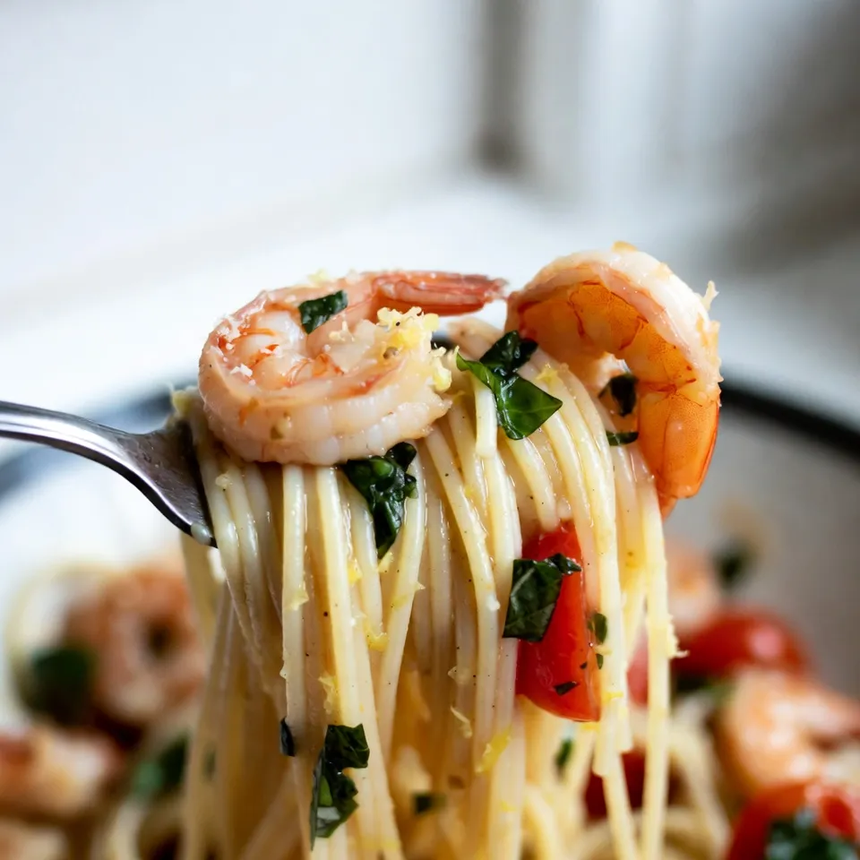 To make Lemon Basil Shrimp Pasta, gather these key items: - 8 oz spaghetti or linguine - 1 lb shrimp, peeled and deveined - 3 tablespoons olive oil, divided - 4 cloves garlic, minced - Zest and juice of 1 lemon - 1 cup cherry tomatoes, halved - 1/2 cup fresh basil leaves, chopped - Salt and pepper to taste - Grated Parmesan cheese for serving These ingredients create a bright and tasty dish. The lemon and basil add freshness. The shrimp brings protein, making it a full meal. You might already have some of these items at home. Check your pantry for: - Olive oil: This adds healthy fats and flavor. - Salt and pepper: These are key for seasoning your dish. - Pasta: Choose spaghetti or linguine for the best texture. Having these on hand makes cooking easier. You can whip up this dish anytime. Fresh ingredients elevate the taste of this pasta. Here are some you should get: - Shrimp: Use fresh or thawed frozen shrimp for the best flavor. - Garlic: Fresh garlic gives a strong taste that blends well with other flavors. - Basil: Fresh basil leaves bring a sweet, aromatic flavor. - Cherry tomatoes: They add a burst of sweetness and color. Using fresh ingredients makes this dish shine. You’ll notice a big difference in taste! {{ingredient_image_1}} To start, you need a large pot. Fill it with water and add a generous amount of salt. Bring the water to a boil. Once it bubbles, add 8 oz of spaghetti or linguine. Cook according to the package instructions until the pasta is al dente. This usually takes around 8 to 10 minutes. After cooking, drain the pasta. Don’t forget to save 1/2 cup of the pasta water for later. Next, grab a large skillet and place it over medium heat. Add 2 tablespoons of olive oil to the pan. Once the oil is hot, add 4 cloves of minced garlic. Sauté for about 1 minute until you smell the garlic. It should not burn. Now, add 1 lb of peeled and deveined shrimp to the skillet. Cook the shrimp for 2 to 3 minutes on each side. They will turn pink and opaque when done. Season the shrimp with salt and pepper to taste. Now it’s time to bring everything together. Stir in 1 cup of halved cherry tomatoes into the skillet. Cook them for about 2 minutes until they soften. Then, add the zest and juice of 1 lemon, mixing well. If the mixture seems dry, pour in some reserved pasta water to create a light sauce. Next, toss in the cooked pasta and 1/2 cup of chopped fresh basil. Mix everything until well combined. Adjust the seasoning if needed. Finally, serve the pasta on plates and top with a drizzle of olive oil and some grated Parmesan cheese. Enjoy your meal! To cook shrimp just right, start with fresh, peeled shrimp. Heat olive oil in a skillet. When the oil is hot, add minced garlic first. This gives great flavor. Then, add the shrimp. Cook for 2-3 minutes on each side. They will turn pink and opaque when done. Avoid overcooking. Overcooked shrimp can be tough and rubbery. If you see them curl tightly, that's a sign to take them off the heat. Fresh basil adds a bright taste to your dish. To use fresh basil, wash the leaves well. Then, dry them gently. Chop the leaves just before adding them to the pasta. This keeps their flavor strong. If you can, use whole leaves for garnish. It looks pretty and adds a nice touch. You can also try tearing the leaves instead of cutting them. This releases more oils and makes the flavor pop. Lemon gives a fresh and zesty flavor. Use both the zest and juice for the best taste. Zesting the lemon first gets those oils out. This step adds depth to the dish. Squeeze the lemon juice into the shrimp mixture. If you want more zing, add a little more juice. Just be careful not to add too much. You can always taste and adjust as you go. Lemon also brightens up the colors in the dish, making it look more appealing. Pro Tips Fresh Ingredients: Use fresh basil and ripe cherry tomatoes for the best flavor in your pasta dish. Perfectly Cooked Shrimp: Cook shrimp just until they turn pink and opaque to avoid overcooking and ensure tenderness. Reserve Pasta Water: Always save some pasta water; it’s great for adjusting the sauce consistency and adds flavor. Parmesan for Garnish: Add grated Parmesan cheese right before serving for a creamy finish that complements the lemon and basil. {{image_2}} You can easily swap shrimp for other proteins. Chicken works well in this dish. Just cut it into bite-sized pieces. Cook it the same way as shrimp. You can also use firm fish like salmon. It adds a nice flavor. For a fun twist, try scallops. They cook quickly and taste great with lemon. If you prefer a vegetarian dish, skip the shrimp. Instead, use sautéed mushrooms for a meaty texture. You can also add cooked chickpeas for protein. Roasted bell peppers add a sweet flavor. Spinach is a great addition for color and health. Just toss it in at the end until it wilts. Want to spice things up? Add crushed red pepper flakes for heat. Just a pinch can make a big difference. You can also try smoked paprika for a smoky flavor. If you love herbs, add parsley or thyme for extra freshness. A splash of white wine can enhance the lemon taste. After you finish your meal, let the pasta cool. Place the leftover Lemon Basil Shrimp Pasta in an airtight container. It keeps well in the fridge for up to three days. Make sure to seal it tightly to avoid any odors from mixing. If you want to save it longer, you can freeze the pasta. Use freezer-safe containers or bags. Squeeze out as much air as you can. This helps prevent freezer burn. You can freeze it for up to three months. Keep in mind that the shrimp may change texture when thawed. To reheat, take the pasta out of the fridge or freezer. If frozen, let it thaw in the fridge overnight. You can warm it on the stove or in the microwave. Add a splash of water or olive oil to help it heat evenly. Stir often to avoid hot spots. Enjoy your meal just like the first time! Yes, you can use frozen shrimp. Just thaw them first. You can leave them in the fridge overnight or put them in a bowl of cold water for about 15 minutes. Make sure they are peeled and deveined before cooking. This saves time and still gives you tasty shrimp. If you want to swap out the pasta, try using zucchini noodles or whole wheat pasta. Rice noodles also work well if you prefer something gluten-free. These options keep the dish light and tasty while still satisfying. To make this dish gluten-free, simply use gluten-free pasta instead of regular spaghetti or linguine. There are many types available, like rice or chickpea pasta. Just be sure to follow the cooking instructions on the package for best results. Lemon Basil Shrimp Pasta is easy and fun to make. You learned about the key ingredients and how to prepare them. We covered tips for cooking shrimp just right and how to use fresh flavors. Remember, you can switch proteins or try new flavors. Store your leftovers properly to enjoy later. With these steps and tips, you can create a tasty meal any time. Cook with confidence and share your delicious results!