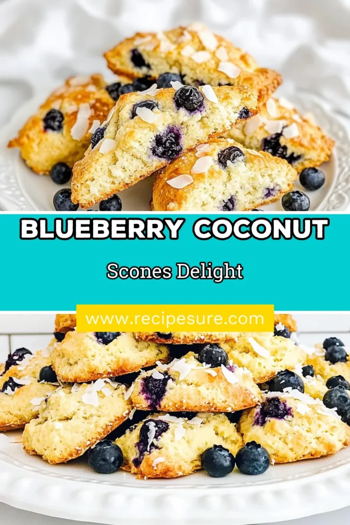 Indulge in the delightful flavor of blueberry coconut scones with this easy coconut scone recipe. Perfect for breakfast or a sweet treat, these fresh blueberry scones are a must-try! Made with simple ingredients, they’re quick to prepare and bursting with coconut goodness. Say goodbye to bland desserts and elevate your baking with these delicious coconut dessert recipes. Save this recipe to enjoy a taste of paradise! #BlueberryCoconutScones #EasySconeRecipes #CoconutSconeRecipe #FreshBlueberryScones