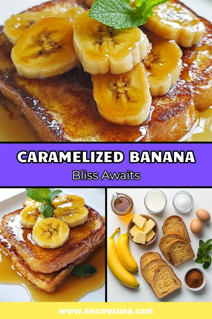 Indulge in a delicious Caramelized Banana French Toast that's perfect for breakfast! This easy banana recipe showcases fluffy brioche French toast topped with sweet, caramelized bananas. Whip up this scrumptious French toast recipe in just 25 minutes for a delightful breakfast with bananas that will impress your family or guests. Save this recipe and try it today! #CaramelizedBananaFrenchToast #FrenchToastRecipe #EasyBananaRecipe #BreakfastWithBananas
