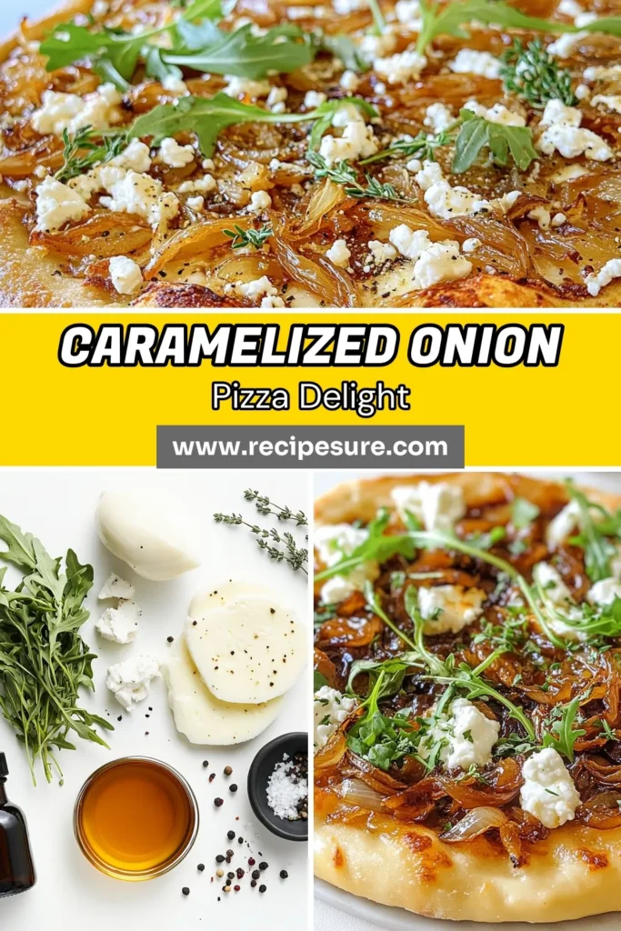 Indulge in the delightful flavors of caramelized onion pizza with this easy goat cheese pizza recipe! Perfect for a quick pizza night, this homemade pizza with goat cheese features sweet caramelized onions, creamy goat cheese, and mozzarella for a mouthwatering treat. Elevate your culinary skills and impress your guests with this balsamic onion pizza that’s ready in under 40 minutes. Save this recipe for your next pizza party! #CaramelizedOnionPizza #GoatCheesePizzaRecipe #QuickPizzaRecipes #HomemadePizza