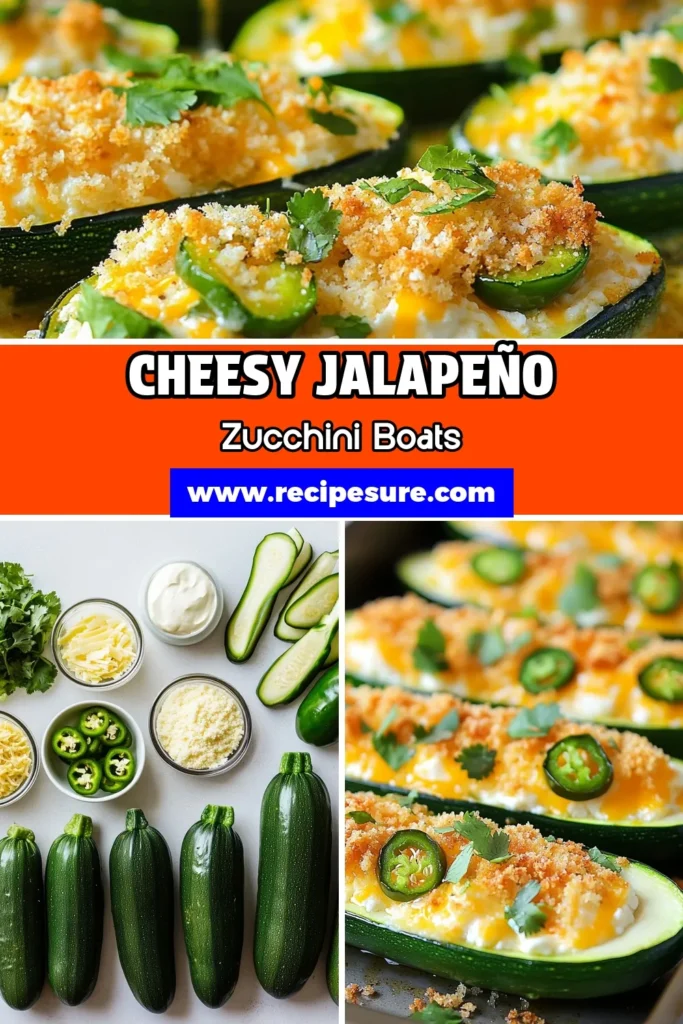 Indulge in this delicious Cheesy Jalapeño Stuffed Zucchini, a must-try Zucchini Appetizer Recipe for any occasion! Packed with creamy jalapeño cheese and baked to perfection, these Baked Stuffed Zucchini Boats will be a hit at your next gathering. Perfect for veggie lovers, this Cream Cheese Zucchini Recipe adds a spicy twist to your meals. Try it and impress your guests! Save this recipe for an unforgettable treat! #ZucchiniAppetizer #JalapeñoStuffed #BakedZucchini #CheesyDelights