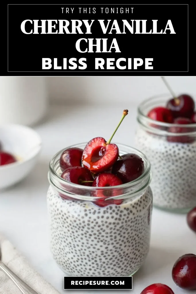 Indulge in this delicious Cherry Vanilla Chia Pudding, a perfect example of healthy chia seed recipes. Made with almond milk, this no-cook pudding recipe is ideal for busy days and satisfies your sweet cravings guilt-free. This vegan cherry dessert is refreshing and packed with nutrients. Try it today and elevate your dessert game! Save this recipe and enjoy your homemade almond milk desserts. #ChiaPudding #HealthyDesserts #VeganRecipes #NoCookDesserts