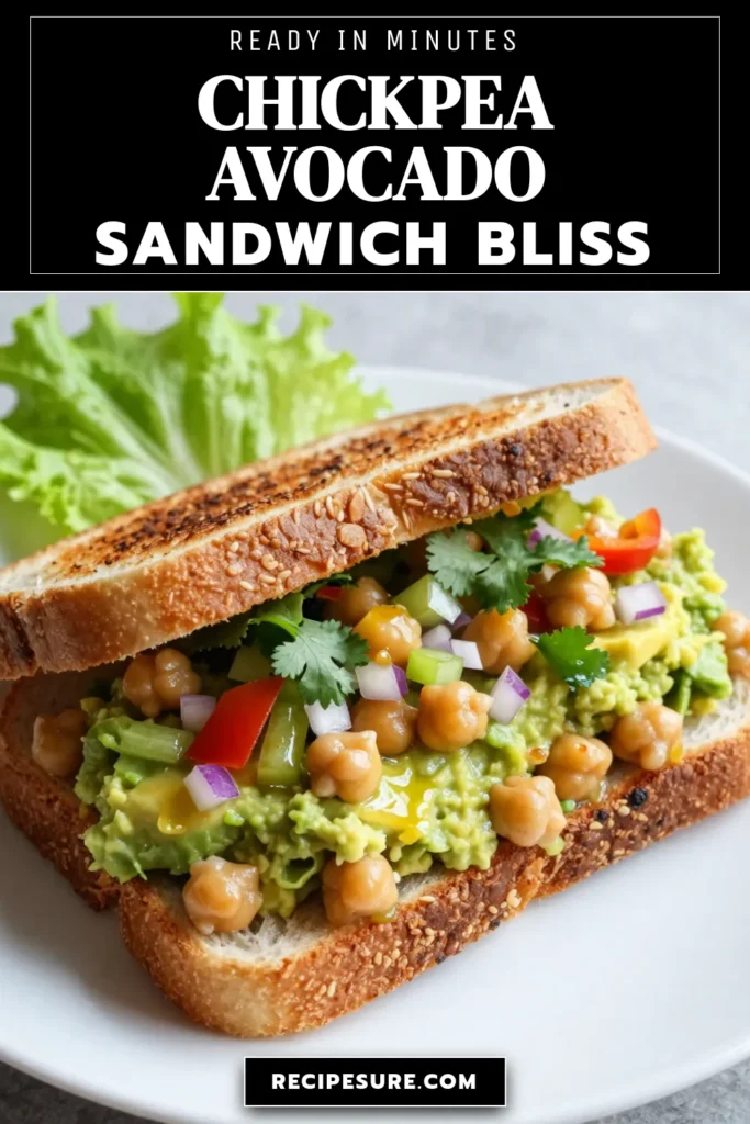 Looking for a delicious and nutritious plant-based lunch? Try this Chickpea Avocado Salad Sandwich! Packed with chickpeas and fresh veggies, this healthy sandwich recipe is perfect for any day of the week. With easy avocado recipes like this, you'll enjoy satisfying flavors and textures. Great for meal prep or a quick bite, these chickpea salad recipes are sure to impress. Save this recipe for your next lunch idea! #healthyrecipes #plantbased #avocados #quicklunch