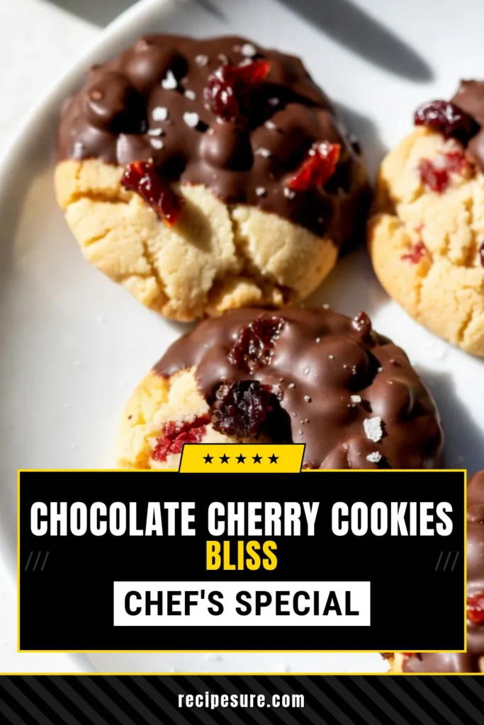 Indulge in the delightful taste of chocolate covered cherry cookies that combine rich chocolate with dried cherries in every bite. These easy cookie recipes are perfect for any occasion and make a great addition to your dessert table. Try these cherry chocolate chip cookies and elevate your baking game with chocolate dip cookies that everyone will love. Save this recipe for a sweet treat! #CookieRecipes #ChocolateCookies #CherryDessert #BakingFun