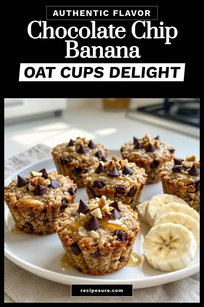 Indulge in these delicious Chocolate Chip Banana Oat Cups that are not only tasty but also a Healthy Banana Oatmeal Recipe! Perfect for busy mornings, these Easy Chocolate Chip Muffins are made with simple ingredients. Dairy-Free Oat Cups are a great option for everyone. Try this delightful Banana Breakfast Idea today and enjoy a nutritious treat that you can save for later. Don't forget to click for the full recipe! #HealthyBreakfast #OatmealRecipes #BananaRecipes #DairyFreeDesserts