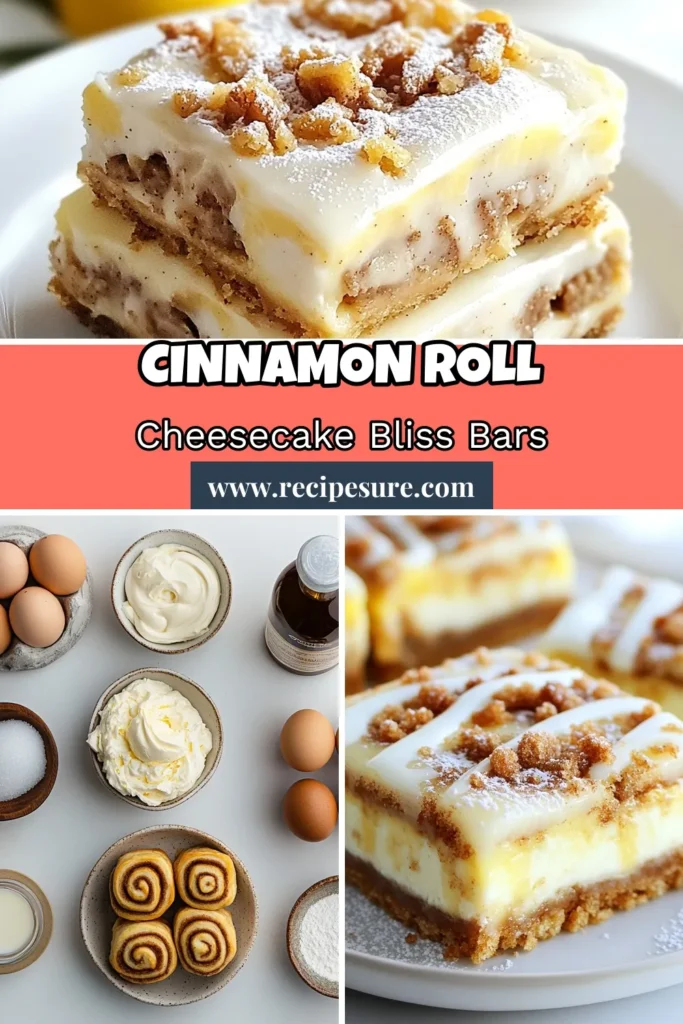 Indulge in the deliciousness of Cinnamon Roll Cheesecake Bars, an easy cheesecake dessert recipe that combines the rich creaminess of cheesecake with the delightful flavors of cinnamon roll desserts. Made with cream cheese cinnamon rolls, these homemade dessert bars are perfect for any occasion. Bake a batch today and treat yourself! Save this recipe for later and discover a new favorite! #CinnamonRollDesserts #EasyDessertRecipe #HomemadeBars #CreamCheeseCinnamonRolls