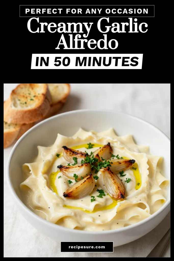 Indulge in this creamy roasted garlic Alfredo sauce, the ultimate homemade Alfredo recipe for pasta lovers! This easy Alfredo sauce blends roasted garlic with rich Parmesan for a flavor-packed garlic Parmesan sauce. Perfect for weeknight dinners or special occasions, it’s a crowd-pleaser that’s simple to make. Try it tonight and elevate your meals! Save this recipe and impress your family! #CreamyAlfredo #RoastedGarlicPasta #EasyAlfredo #HomemadeAlfredo