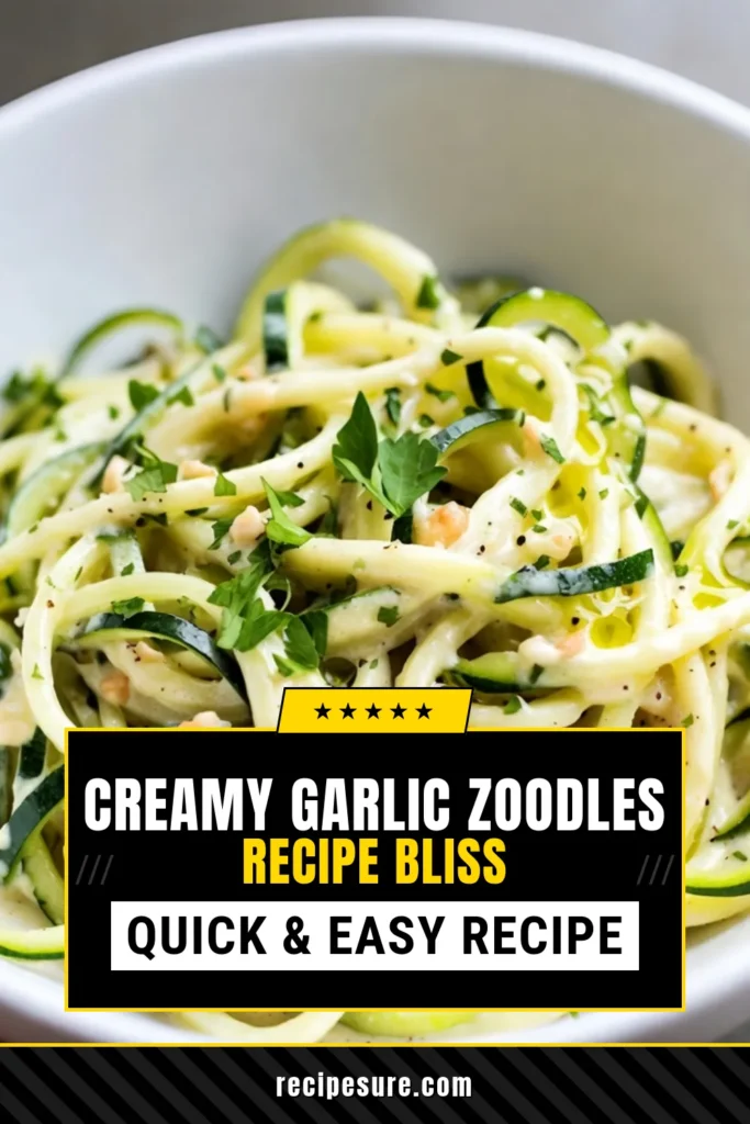 Looking for a delicious and healthy meal? Try this Creamy Garlic Parmesan Zoodles recipe! This tasty low-carb pasta alternative features spiralized zucchini tossed in a rich garlic parmesan sauce that’s sure to delight. Perfect for quick dinners or meal prep, these zucchini noodle recipes make eating veggies enjoyable. Save this recipe for your next spiralized veggie dish! #CreamyGarlicParmesanZoodles #ZucchiniNoodles #LowCarbPasta #SpiralizedVeggies