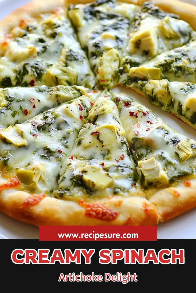 Looking for a delicious twist on your pizza night? Try this creamy spinach artichoke pizza! This easy pizza recipe combines fresh spinach, artichoke hearts, and a creamy cheese blend for a vegetarian delight that’s perfect for any occasion. Impress your friends with these delicious pizza toppings and enjoy a slice of flavor. Click to save this spinach artichoke pizza recipe and elevate your pizza game today! #PizzaRecipes #VegetarianPizza #SpinachArtichokePizza #EasyRecipes