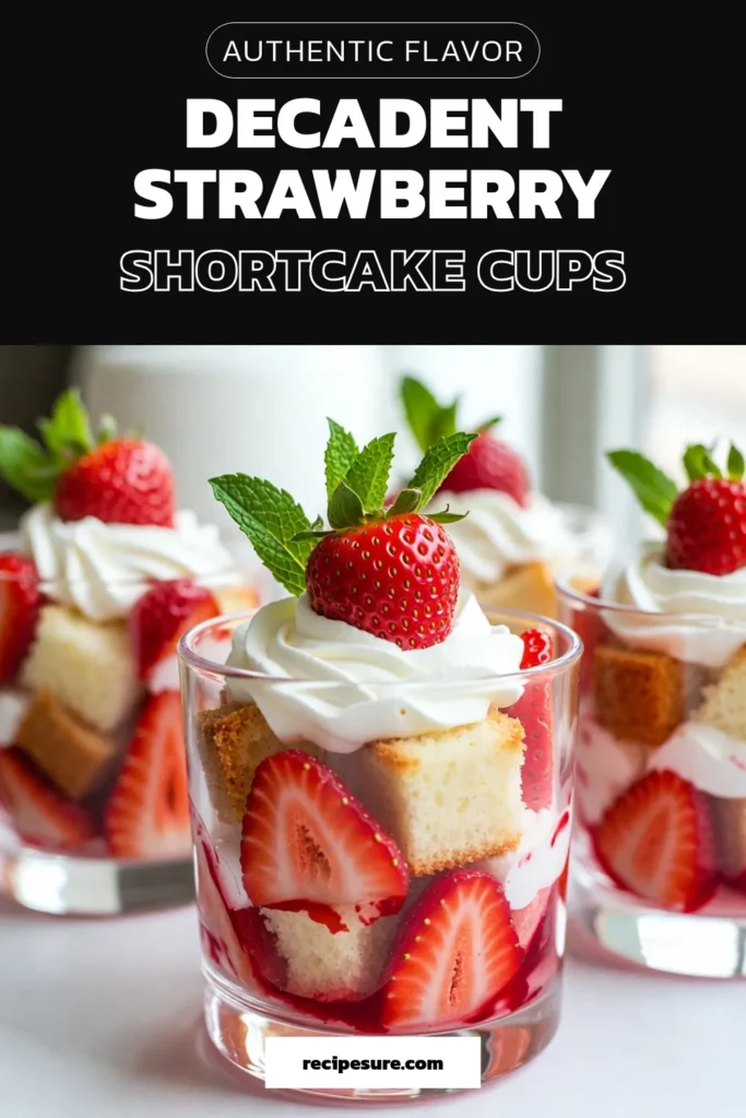Indulge in these delightful Strawberry Shortcake Trifle Cups, the perfect easy strawberry dessert recipe for summer! This layered trifle dessert combines fresh strawberries, fluffy whipped cream, and soft pound cake without any baking required. Perfect for gatherings, this no-bake strawberry dessert brings joy to every occasion. Try this simple recipe today and wow your guests! Save and share! #StrawberryShortcake #NoBakeDessert #SummerTreats #EasyDessertRecipes
