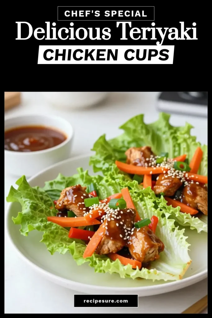 Discover a delicious teriyaki chicken recipe with these vibrant lettuce cups! This easy teriyaki chicken dish combines tender chicken thighs with a flavorful teriyaki sauce for a healthy chicken wrap that's perfect for Asian inspired appetizers. Quick to prepare and nutritious, these lettuce cups are great for any occasion. Try this delightful lettuce cups recipe today and elevate your meal options! #TeriyakiChicken #LettuceWraps #HealthyRecipes #AsianAppetizers