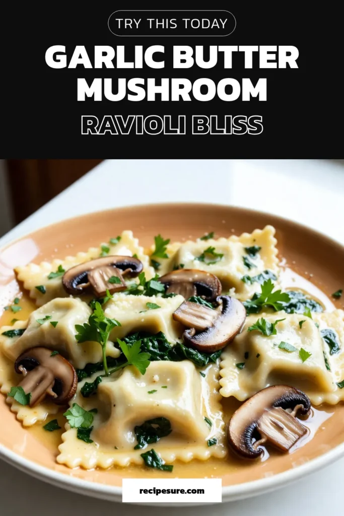 Indulge in the rich flavors of Garlic Butter Mushroom Ravioli, an easy ravioli recipe perfect for busy nights. This vegetarian pasta dish combines luscious mushroom ravioli with buttery garlic and fresh spinach. Get ready for a quick dinner idea thatβs both satisfying and simple to make! Try this delicious recipe tonight for a gourmet touch at home. Save this for your next meal! #GarlicButterMushroomRavioli #EasyRavioliRecipes #MushroomPastaDishes #QuickDinnerIdeas