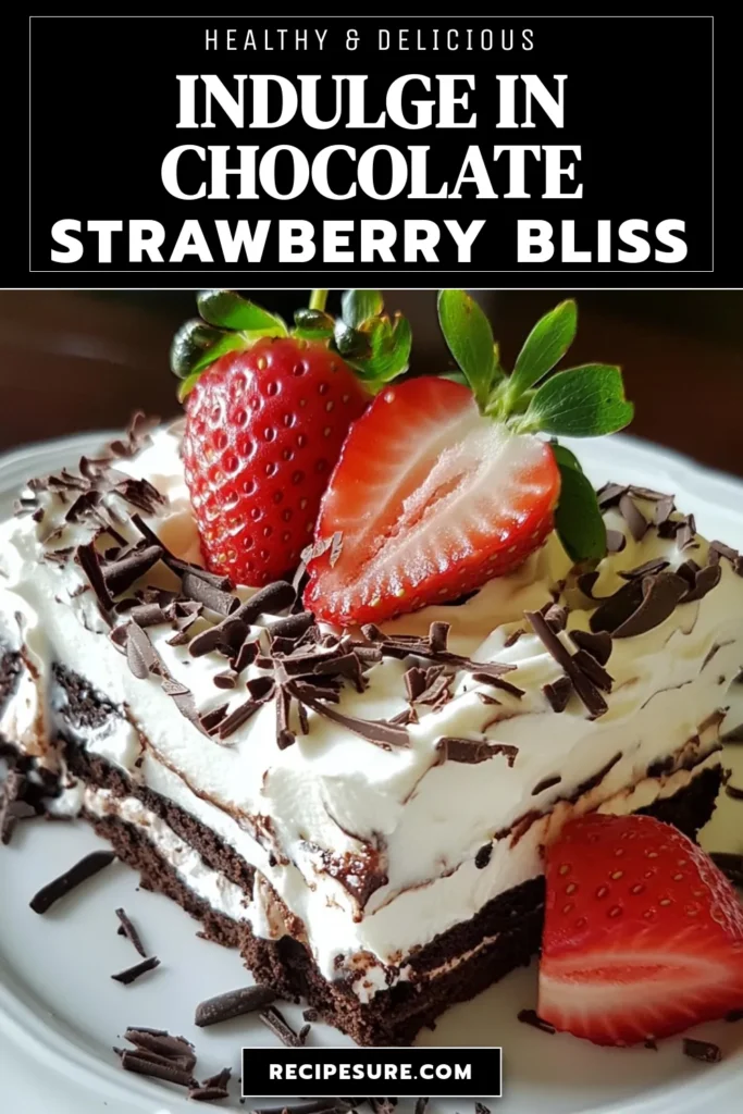 Indulge in this delightful chocolate strawberry icebox cake, a perfect no-bake dessert for summer! With layers of creamy whipped topping, decadent chocolate wafer cookies, and fresh strawberries, it's an easy icebox cake that's as beautiful as it is delicious. Ideal for family gatherings or a sweet treat at home. Don’t miss out on this summer dessert idea—save this recipe and impress your guests! #NoBakeDessert #ChocolateDessert #IceboxCake #SummerTreats