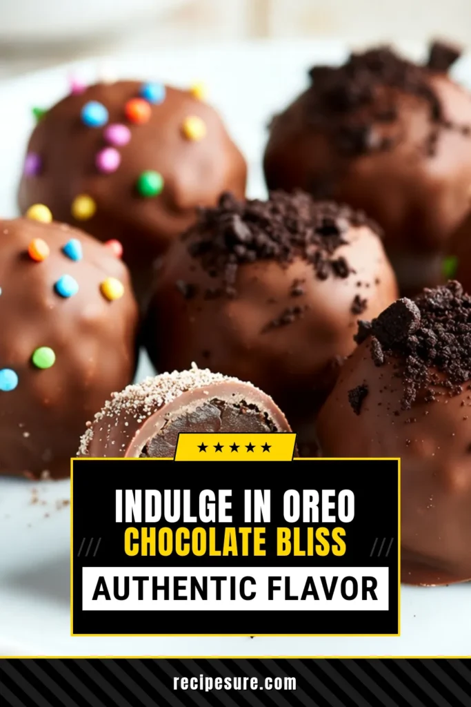 Indulge in these delicious Chocolate Covered Oreo Truffles with this easy Oreo truffle recipe! Perfect for a no-bake Oreo dessert, these decadent chocolate truffles will impress your friends and family. Made with just a few ingredients, they are simple to whip up and delightful to enjoy. Get ready to treat yourself! Save this recipe for a sweet occasion and discover how easy it is to create this delightful treat. #OreoTruffles #NoBakeDessert #ChocolateTruffles #EasyRecipes