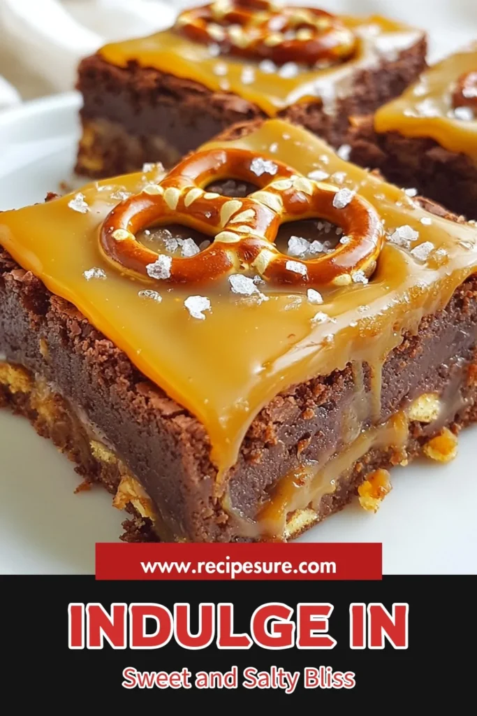 Indulge in these irresistible salted caramel brownies that blend chocolate caramel dessert goodness with a crunch from our pretzel brownies recipe. This easy brownie recipe features a delightful mix of sweet and salty treats, perfect for any occasion. With layers of gooey caramel and crushed pretzels, these brownies will be your new favorite dessert. Save this recipe for your next baking adventure! #SaltedCaramelBrownies #PretzelBrownies #ChocolateCaramelDessert #SweetAndSaltyTreats