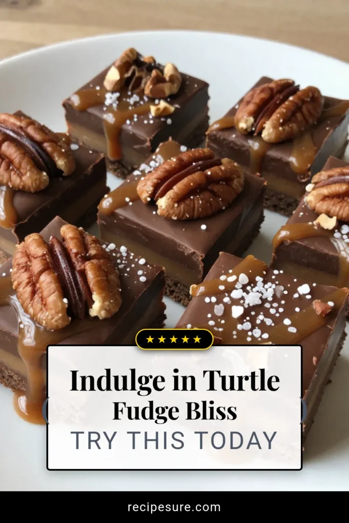 Indulge in this irresistible Chocolate Caramel Turtle Fudge that’s a perfect blend of rich chocolate, creamy caramel, and crunchy pecans. This easy chocolate fudge recipe is your go-to for homemade turtle fudge that impresses without the fuss. Ideal for quick dessert ideas, each bite delivers a delightful treat. Ready to satisfy your sweet tooth? Click to discover how to create this decadent pecan chocolate treat! #ChocolateFudge #TurtleFudge #DessertIdeas #PecanTreats