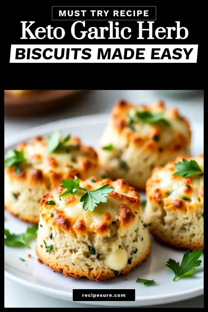 Indulge in these delicious Keto Garlic Herb Biscuits, perfect for low carb diets! This almond flour biscuits recipe combines savory flavors with healthy ingredients, making them ideal as keto friendly biscuits or savory keto snacks. Easy to make in just 25 minutes, these low carb biscuit recipes are a must-try! Click to discover how to create these tasty biscuits and enjoy guilt-free snacking! #KetoRecipes #LowCarb #GuiltFreeSnacks #SavorySnacks