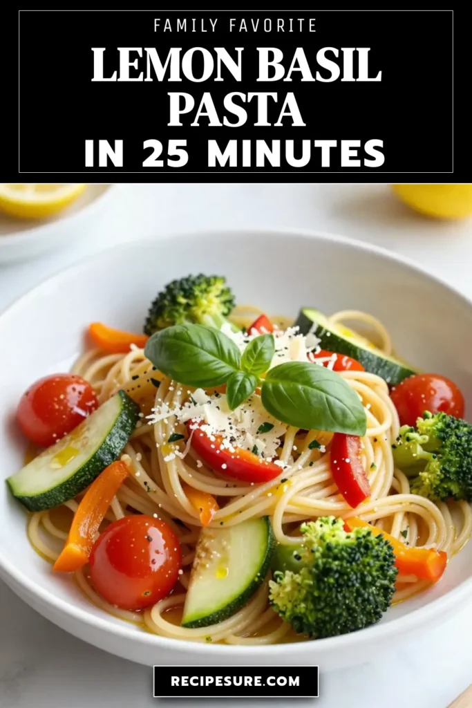 Discover the deliciousness of Lemon Basil Pasta Primavera, a wholesome whole wheat spaghetti recipe perfect for a quick weeknight dinner. This easy vegetable pasta is packed with fresh veggies and zesty lemon, making it a healthy pasta primavera you’ll crave. Ready in just 25 minutes, it’s an ideal option for busy lifestyles. Click to get the full recipe and enjoy this refreshing lemon garlic pasta dish tonight! #PastaPrimavera #HealthyEating #VegetarianRecipes #QuickMeals