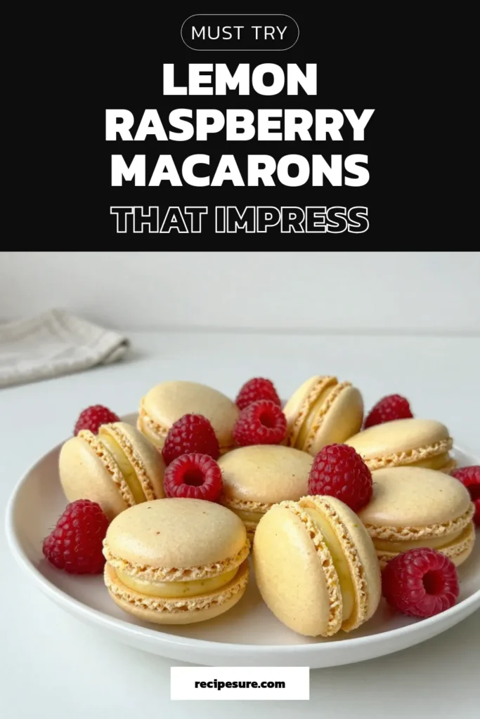 Delight in making Lemon Raspberry Macarons with this simple French macaron recipe! These homemade macarons are not just visually stunning but also bursting with zesty flavor. Follow our baking macarons tips for perfect results every time. Explore macaron filling ideas with a luscious lemon buttercream that complements the fresh raspberries beautifully. Save this recipe for your next baking adventure! #LemonRaspberryMacarons #FrenchMacaronRecipe #BakingTips #MacaronFillingIdeas
