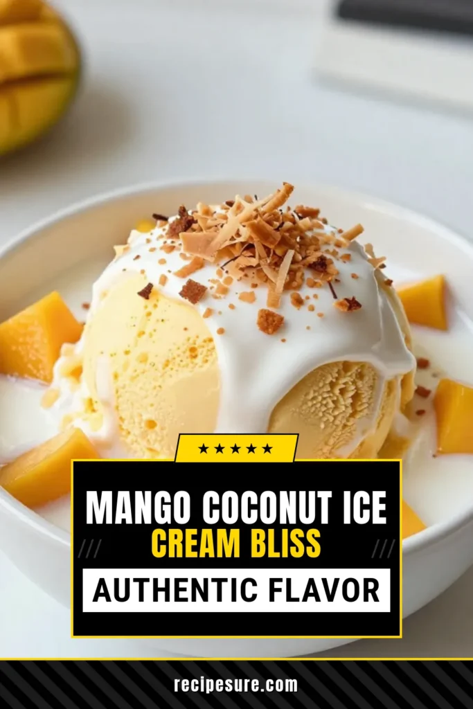Indulge in a refreshing tropical escape with this easy homemade mango coconut ice cream! Perfect for summer, this dessert blends ripe mangoes with creamy coconut milk for a delightful treat. Enjoy a few simple steps to create this creamy paradise, garnished with toasted coconut. Don’t miss out on this ultimate summer treat! Try this mango coconut ice cream recipe now! #MangoCoconutIceCream #TropicalDessertRecipes #EasySummerDesserts #HomemadeMangoIceCream