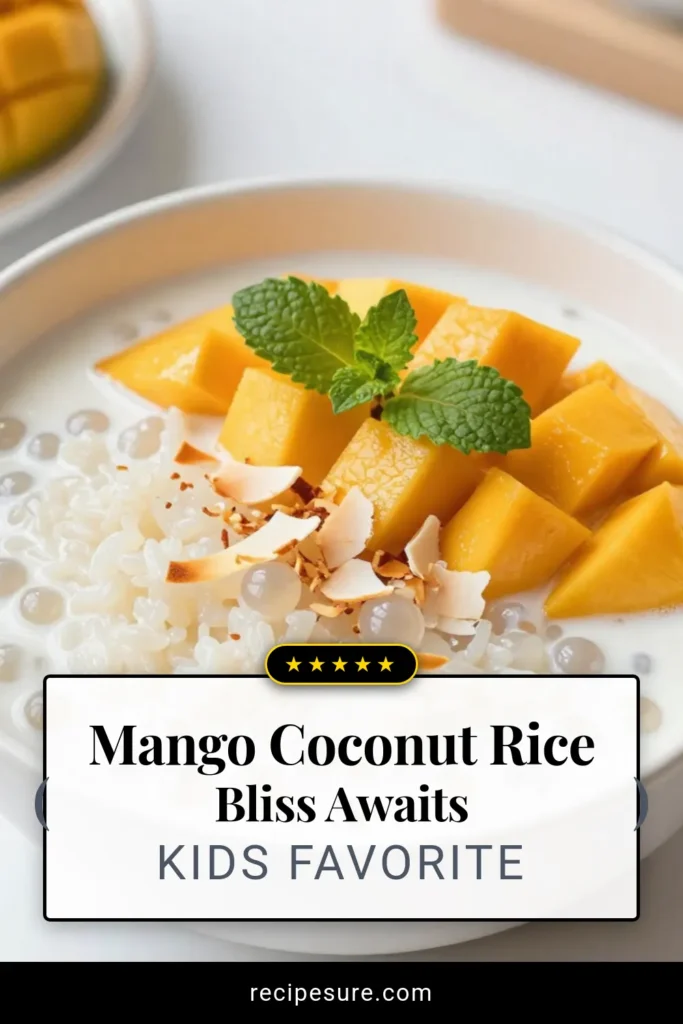 Indulge in the tropical flavors of this Mango Coconut Rice Pudding, a delightful Jasmine Rice Pudding Recipe that combines creamy coconut milk and ripe mango for an irresistible Coconut Milk Dessert. Perfect for any occasion, this Easy Mango Dessert Recipe is a must-try! Serve warm or chilled and impress with toasted coconut flakes and fresh mint. Save this recipe for your next sweet treat! #MangoCoconutRicePudding #TropicalRicePudding #EasyDessert #CoconutMilkDessert