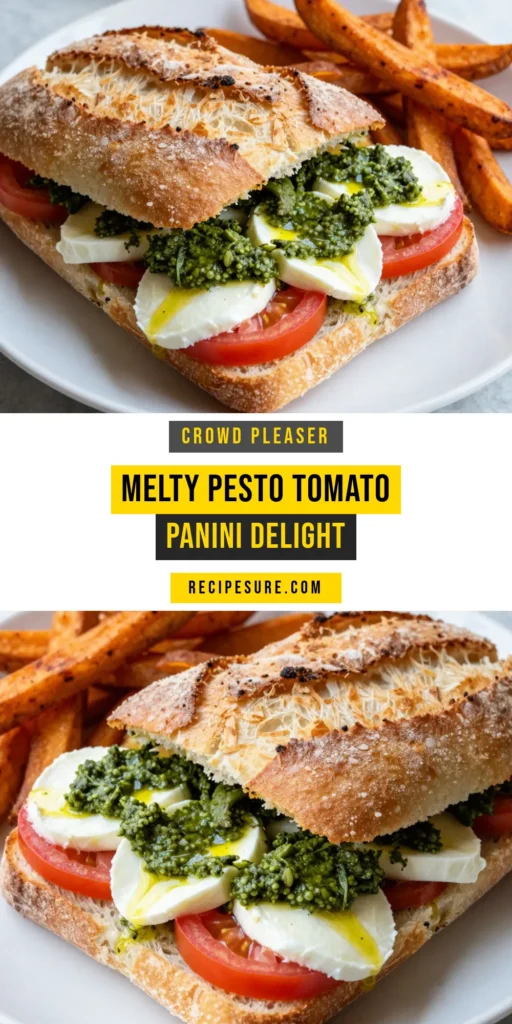 Treat yourself to a delicious Tomato Mozzarella Pesto Panini that's perfect for an easy lunch! This pesto panini recipe combines fresh ingredients and simple steps for a mouthwatering ciabatta sandwich idea. Enjoy the gooey grilled mozzarella with fresh tomatoes and basil pesto, ready in just 15 minutes. Try it today and elevate your lunch game! Save this recipe for later! #TomatoMozzarellaPanini #PestoPaniniRecipe #EasyLunchRecipes #GrilledMozzarellaSandwich