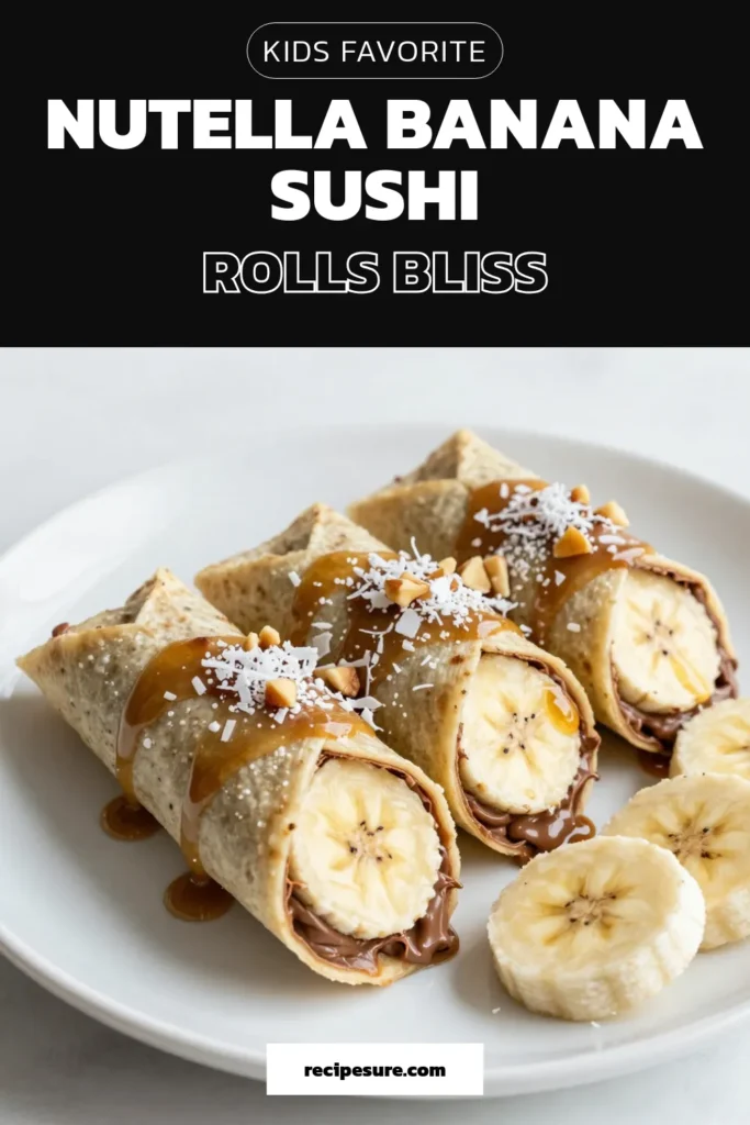 Discover the fun of making Nutella banana sushi rolls, a delightful treat that's perfect for any occasion! This easy Nutella recipe combines creamy Nutella with fresh bananas wrapped in tortillas for a quick snack. Perfect as dessert sushi ideas or for a tasty party platter, these banana sushi rolls are sure to impress. Get ready to roll and savor this delicious treat! Save this recipe for your next snack inspiration! #NutellaBananaSushi #EasyNutellaRecipes #BananaSushiRolls #QuickSnackRecipes
