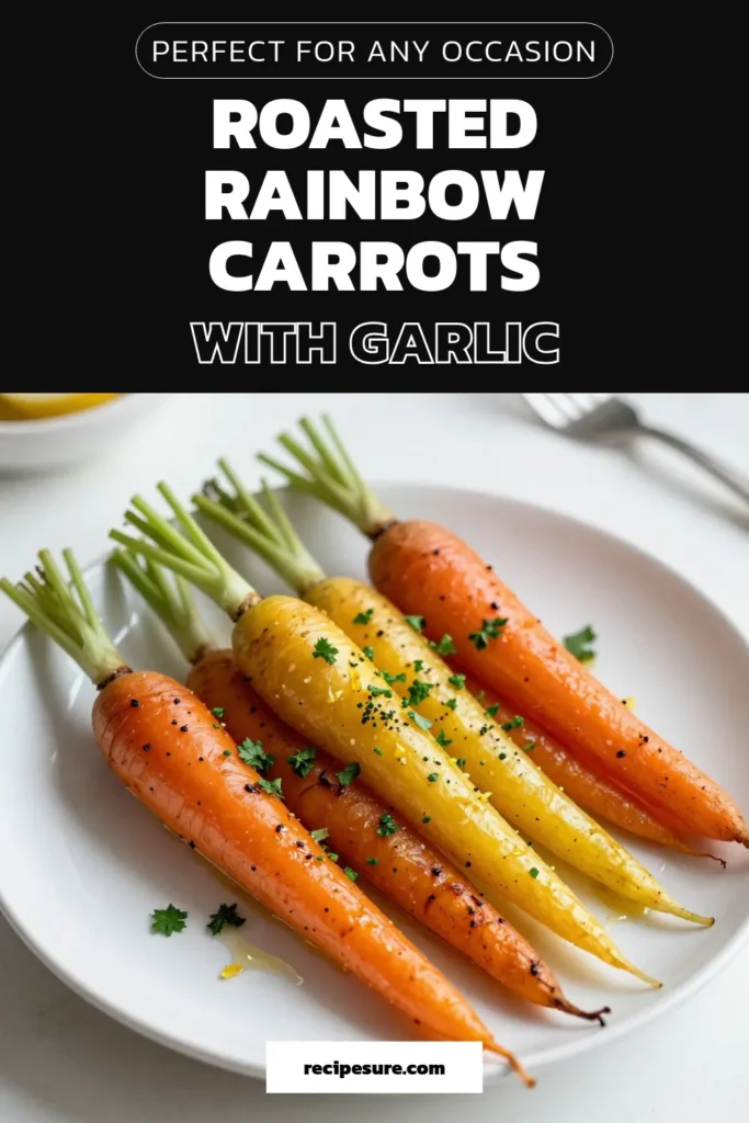 Discover the deliciousness of Garlic Herb Roasted Rainbow Carrots! This vibrant rainbow carrot recipe is an easy roasted vegetable dish that brings colorful nutrition to your table. With just a handful of ingredients and an oven, you’ll create a healthy carrot side dish that everyone will love. Perfect for any meal, your family will enjoy the tender, caramelized flavors. Save this easy recipe now and elevate your next dinner! #GarlicHerbRoastedCarrots #RainbowCarrotRecipe #EasyRoastedVegetables #HealthySideDish