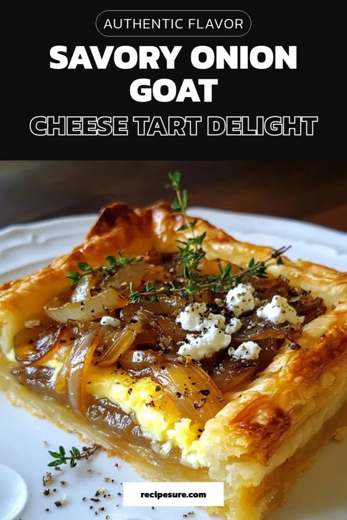 Indulge in this delicious caramelized onion goat cheese tart, a perfect answer to your savory tart recipes cravings. Using flaky puff pastry, this goat cheese recipe features rich, sweet caramelized onions topped with a creamy egg filling. Ideal for brunch or entertaining, this balsamic onion tart is sure to impress! Ready to elevate your cooking? Try this easy recipe today! #SavoryTartRecipes #GoatCheeseRecipe #CaramelizedOnionTart #PuffPastryTart