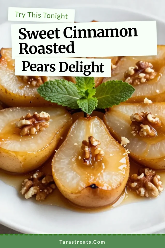 Indulge in this easy pear dessert recipe featuring honey roasted pears that are perfect for any occasion! These cinnamon roasted pears are drizzled with a delicious honey glaze and baked to perfection. Enjoy roasted pears with honey as a healthy baked pear recipe your family will love. Ready in just 45 minutes, these treats make for a delightful dessert or breakfast. Try it out today! #HoneyRoastedPears #CinnamonRoastedPears #EasyDessert #HealthyEating