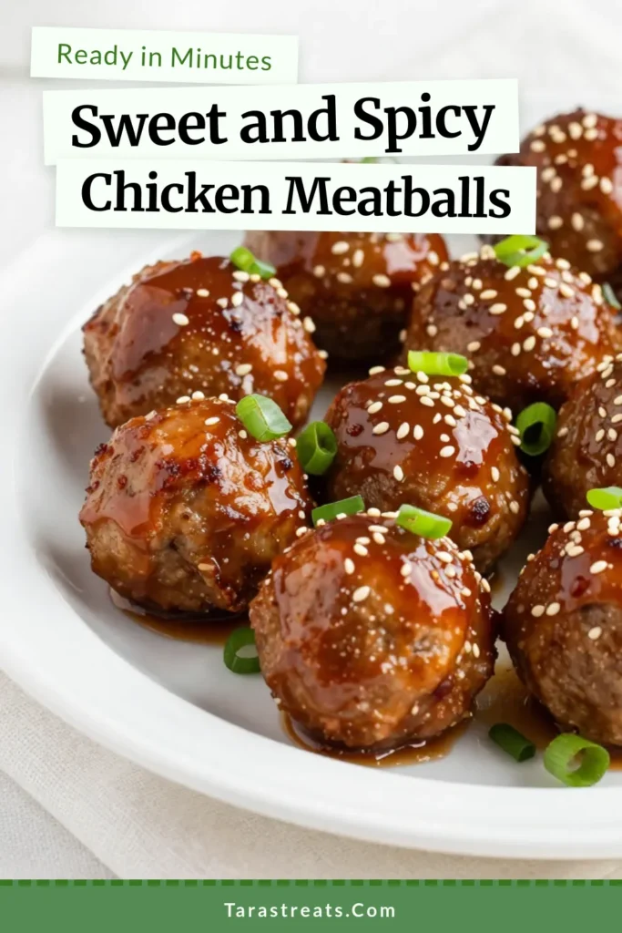 Looking for a delicious and healthy appetizer? Try these Honey Sriracha chicken meatballs! This easy chicken meatball recipe is baked to perfection, combining the sweet taste of honey and the heat of Sriracha for a flavorful bite. Perfect as spicy meatball appetizers for your next gathering. Enjoy these healthy meatballs that are a hit with everyone. Click for the full recipe and save it for later! #HoneySriracha #ChickenMeatballs #Healthyeating #RecipeIdeas
