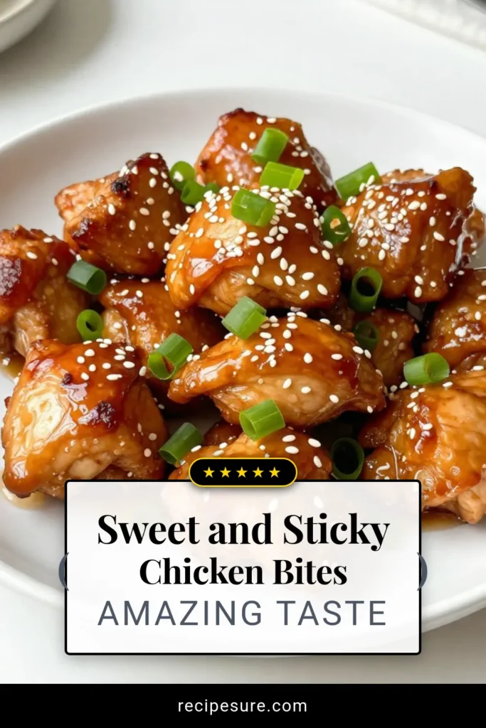 Indulge in these delicious honey garlic chicken bites, a perfect addition to your collection of easy chicken recipes. This skillet chicken recipe combines sweet honey and savory soy sauce for an irresistible Asian chicken dinner. Ready in just one hour, these honey soy chicken bites will delight your family or guests. Try this quick, flavorful dish tonight and enjoy the simplicity! Save this recipe now! #HoneyGarlicChickenBites #EasyChickenRecipes #SkilletChickenRecipes #AsianChickenDinnerRecipes
