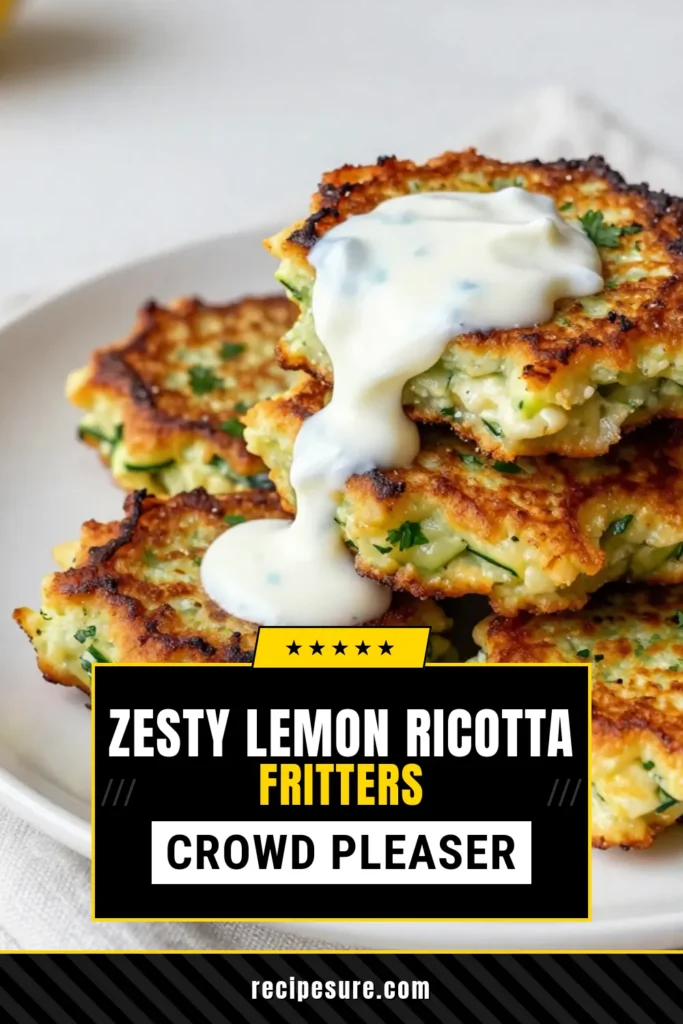 Discover the deliciousness of Lemon Ricotta Zucchini Fritters! This easy Zucchini Fritters recipe combines grated zucchini, creamy ricotta cheese, and a hint of lemon for a healthy twist on traditional fritters. Perfect as a snack or appetizer, these Ricotta Cheese Fritters are sure to impress! Try this simple and satisfying dish today! Save this recipe for your next healthy meal inspiration. #ZucchiniFritters #HealthyRecipes #LemonFritters #RicottaCheeseFritters