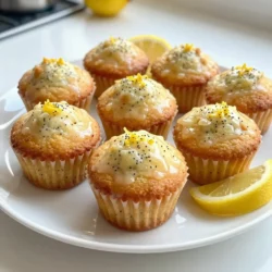 To make lemon poppy seed mini muffins, you need: - 1 cup all-purpose flour - 1/2 cup sugar - 1 tablespoon poppy seeds - 1 teaspoon baking powder - 1/2 teaspoon baking soda - 1/4 teaspoon salt - 1/2 cup plain Greek yogurt - 1/4 cup vegetable oil - 2 large eggs - Zest of 1 lemon - 2 tablespoons fresh lemon juice - 1 teaspoon vanilla extract - Optional: Lemon glaze (1 cup powdered sugar mixed with 2-3 tablespoons lemon juice) These ingredients create a bright and tasty treat. The poppy seeds add a nice crunch, while the lemon brings zest. You can swap some ingredients if needed: - Use whole wheat flour for a heartier muffin. - Swap Greek yogurt with sour cream for a different texture. - Replace vegetable oil with melted coconut oil for a tropical twist. - Use honey instead of sugar for a natural sweetener. - If you don't have poppy seeds, try chia seeds instead. These changes keep the muffins delicious while meeting your needs. Fresh ingredients make a big difference. Here are some tips: - Choose organic lemons for better flavor and zest. - Check the expiration date on your baking powder and soda. - Use fresh eggs for the best rise and texture. - Store Greek yogurt in the fridge until you bake. Always use the freshest items you can find. This ensures your mini muffins taste their best! {{ingredient_image_1}} Start by preheating your oven to 350Β°F (175Β°C). This step warms up the oven for even baking. While it heats, grab your mini muffin pan. You can line it with paper liners or lightly grease it with oil. This helps the muffins pop out easily once they are baked. In a large bowl, combine the dry ingredients. Use 1 cup of all-purpose flour, 1/2 cup of sugar, 1 tablespoon of poppy seeds, 1 teaspoon of baking powder, 1/2 teaspoon of baking soda, and 1/4 teaspoon of salt. Whisk them together until they blend well. This ensures that the baking powder and baking soda work evenly in your muffins. Now, take a separate bowl for the wet ingredients. Mix together 1/2 cup of plain Greek yogurt, 1/4 cup of vegetable oil, 2 large eggs, the zest of 1 lemon, 2 tablespoons of fresh lemon juice, and 1 teaspoon of vanilla extract. Stir until the mixture is smooth. This blend adds moisture and flavor, making your muffins soft and tasty. Carefully pour the wet mixture into the bowl with the dry ingredients. Gently fold the two together using a spatula. Be cautious not to overmix; itβs fine if some lumps remain. Overmixing can make the muffins tough, and we want them light and fluffy. Use a small scoop or spoon to fill each mini muffin cup about halfway with batter. Place the pan in your preheated oven. Bake for 12-15 minutes. Check if they're done by inserting a toothpick into the center of a muffin. If it comes out clean, they are ready. After baking, let them cool in the pan for about 5 minutes. Then, transfer them to a wire rack. If you want, drizzle lemon glaze on top after they cool for a zesty finish. To get a soft and fluffy muffin, use fresh ingredients. Fresh baking powder and baking soda help the muffins rise nicely. Make sure you measure your flour correctly. Spoon it into the cup and level it off. This way, you avoid packing too much flour. Also, a mix of Greek yogurt and oil keeps muffins moist and tender. Overmixing can lead to tough muffins. When you combine wet and dry ingredients, mix gently. Use a spatula to fold the batter. Itβs okay if some lumps remain. They will disappear during baking. Remember, less mixing means a softer muffin texture. Store your muffins in an airtight container. This keeps them fresh for about three days at room temperature. If you have leftover muffins, consider freezing them. Place them in a freezer bag for up to three months. When you're ready to eat, just thaw them at room temperature or warm them in the oven. Enjoy your tasty treats! Pro Tips Use Fresh Lemons: For the best flavor, always use fresh lemons for zest and juice rather than bottled options. Donβt Overmix: Gently fold the batter until just combined to ensure your muffins remain light and fluffy. Cool Before Glazing: Allow the muffins to cool completely before drizzling with glaze to prevent it from melting away. Storage Tips: Store muffins in an airtight container at room temperature for up to 3 days or freeze for longer storage. {{image_2}} You can easily add fruit or nuts to the lemon poppy seed mini muffins. Blueberries or raspberries work great. Just fold in about 1 cup of fresh or frozen fruit. If you prefer nuts, try adding chopped walnuts or almonds. Use about 1/2 cup of nuts to give your muffins a nice crunch. If you need a gluten-free option, you can swap the all-purpose flour. Use a gluten-free flour blend that measures like regular flour. This will keep the texture light and fluffy. Make sure your baking powder is gluten-free as well. Always check labels to ensure all ingredients meet your needs. You can turn these mini muffins into a loaf! Use the same batter and pour it into a greased loaf pan. Bake at 350Β°F (175Β°C) for about 45-50 minutes. Check for doneness with a toothpick. If it comes out clean, your bread is ready. This bread makes a great breakfast or snack. Plus, itβs easy to slice and serve. Store your lemon poppy seed mini muffins in an airtight container. This keeps them fresh. You can also use a resealable plastic bag. Place a piece of paper towel in the bag to absorb moisture. This method helps maintain softness. Keep muffins at room temperature for up to three days. For longer storage, refrigerate them. Just know that refrigeration can make them a bit dry. Freezing is a great way to keep your mini muffins longer. First, let them cool completely. Then, wrap each muffin in plastic wrap. Place the wrapped muffins in a freezer-safe bag. Be sure to remove as much air as possible. You can freeze them for up to three months. When you are ready to eat, just thaw them at room temperature or microwave them for a few seconds. Reheat muffins to bring back their warmth and flavor. For the best results, use an oven. Preheat it to 350Β°F (175Β°C). Place the muffins on a baking sheet. Heat for about 5-10 minutes. You can also use a microwave. Heat each muffin for 10-15 seconds. Just be careful not to overheat them, or they may become tough. Enjoy your tasty treat warm! Your muffins are done when the tops turn golden brown. You can also check with a toothpick. Insert it in the center of a muffin. If it comes out clean, the muffins are ready. This usually takes 12 to 15 minutes. Keep an eye on them to avoid overbaking. Yes, you can make the batter ahead of time. Just mix your wet and dry ingredients as usual. Then, store the batter in the fridge for up to two days. When youβre ready, scoop it into the muffin pan and bake. This saves time and makes fresh muffins easy. To boost the lemon flavor, use fresh lemon juice and lemon zest. The zest adds a bright taste. You can also add a bit more lemon juice for extra zing. If you want, drizzle a lemon glaze on top after baking. This adds sweetness and enhances the lemon taste. This blog post covered everything you need to know about making muffins. You learned about key ingredients, how to prepare and bake, and tips for the best results. I shared ways to mix things up with variations and how to store muffins for later. Remember, practice makes perfect. Follow these steps, and you will bake delicious muffins every time. Enjoy your baking journey!