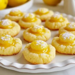 Lemon Curd Thumbprint Cookies need simple and fresh ingredients. Here’s what you will need: - 1 cup unsalted butter, softened - 2/3 cup granulated sugar - 1/3 cup powdered sugar - 1 teaspoon vanilla extract - 2 cups all-purpose flour - 1/4 teaspoon salt - 1/2 teaspoon baking powder - 1 cup lemon curd (store-bought or homemade) - Zest of 1 lemon - 1 tablespoon fresh lemon juice - Optional: powdered sugar for dusting I find that using high-quality butter and fresh lemons gives the best flavor. The lemon zest and juice add a bright note. You can use store-bought lemon curd if you're short on time. However, homemade lemon curd has a richer taste. Make sure your butter is softened. This helps create a smooth dough. The sugars blend better when the butter is soft. The mix of granulated and powdered sugar gives the cookies their lovely texture. You will also need all-purpose flour, baking powder, and salt. These are standard in many cookie recipes. The optional dusting with powdered sugar adds a nice touch. It makes the cookies look fancy. Plus, it adds a bit of sweetness to each bite. If you want to impress your friends, this step is worth it! {{ingredient_image_1}} First, set your oven to 350°F (175°C). This temperature helps the cookies bake evenly. Next, grab two baking sheets and line them with parchment paper. This step ensures that the cookies don’t stick and come off easily. In a large bowl, beat 1 cup of softened butter with 2/3 cup of granulated sugar and 1/3 cup of powdered sugar. Mix these for about 3-4 minutes until the mixture looks light and fluffy. This texture is key. It helps the cookies rise and stay soft. In a separate bowl, whisk together 2 cups of all-purpose flour, 1/4 teaspoon of salt, and 1/2 teaspoon of baking powder. This mixture is dry but important for structure. Gradually add it to the butter mixture. Mix until the dough is crumbly yet holds together. Now, use a cookie scoop or tablespoon to drop rounded balls of dough on the baking sheets. Make sure to leave space between each cookie. Next, use your thumb or the back of a rounded spoon to press down in the center of each ball. This creates a spot for the lemon curd. Spoon a small amount of lemon curd into each thumbprint. Fill it generously, but don’t let it overflow. Place the baking sheets in the oven and bake for 12-15 minutes. Look for lightly golden edges to know they are done. Once baked, let the cookies cool on the baking sheet for about 5 minutes. Then, transfer them to a wire rack to cool completely. For an extra touch, dust the cooled cookies with powdered sugar. This adds a lovely finish and sweetness. To get the best dough, avoid common mistakes. Use softened butter, not melted. Make sure your butter is at room temperature. This helps the cookies rise and stay fluffy. When mixing ingredients, don't overwork the dough. Mix just until combined. If your dough is too dry, add a splash of lemon juice. If it's too wet, add a bit more flour. A good ratio is key for perfect cookies. You can use store-bought or homemade lemon curd for these cookies. Store-bought is quick and easy. It works well if you are short on time. Homemade lemon curd is fresh and has a rich flavor. If you make your own, use fresh lemons for the best taste. Try different flavors too! You can add herbs like thyme or mint to your curd. This adds a unique twist to your cookies. For the best look, use a light touch when filling the thumbprints. Overfilling can cause the curd to spill over while baking. Keep the filling level with the cookie. For serving, dust your cookies with powdered sugar for a pretty touch. You can arrange them on a nice platter. Add some fresh lemon slices or mint leaves for color. This makes a great presentation for any gathering. Pro Tips Chill the Dough: For even better flavor and texture, refrigerate the dough for about 30 minutes before baking. This helps the cookies hold their shape and prevents spreading. Use Fresh Ingredients: Ensure your lemon curd is fresh for the best flavor. If you're making it homemade, use ripe lemons for maximum zest and juiciness. Experiment with Fillings: While lemon curd is a classic choice, feel free to swap it for other fruit preserves or chocolate ganache to create different flavor profiles. Perfect Baking Time: Keep an eye on the cookies while they bake. Remove them from the oven once the edges are lightly golden to ensure they stay soft in the center. {{image_2}} You can switch up the lemon curd for other fun flavors. Think about using lime, orange, or even raspberry curd. Each option brings a new twist to the cookie. Try pairing these curds with their zest for extra flavor. For example, orange zest works well with orange curd. It adds brightness and depth. If you need a gluten-free option, use almond flour or a gluten-free flour blend. This change keeps the cookies soft and tasty. For vegan substitutions, replace butter with coconut oil or vegan butter. You can also use a flax egg instead of regular eggs if the dough needs binding. This way, everyone can enjoy these cookies. You can make these cookies festive for any holiday. Try adding colored sprinkles or themed icing. For example, red and green for Christmas or pastel colors for Easter. You can even shape the cookies into hearts for Valentine’s Day. Themed cookie ideas make your treats more fun and exciting. Each variation can bring a smile and joy to your gatherings. To keep your Lemon Curd Thumbprint Cookies fresh, use airtight containers. This helps prevent them from becoming dry. Place parchment paper between layers if stacking. Store them in a cool, dry place. If you want to keep them longer, refrigerate the cookies. Just make sure they are well-wrapped to avoid moisture. When stored properly, these cookies last about one week at room temperature. If you refrigerate them, they can last up to two weeks. Always check for signs of spoilage. If the cookies smell off or look moldy, it’s best to discard them. Fresh cookies will have a nice lemon scent, while stale ones will smell flat. Freezing is a great option if you want to enjoy these cookies later. To freeze, first let the cookies cool completely. Then, place them in a single layer on a baking sheet. Freeze them for about two hours. Once frozen, transfer them to airtight containers or freezer bags. Make sure to label them with the date. When you want to eat them, take out the cookies and let them thaw at room temperature. For a warm treat, you can pop them in a preheated oven at 350°F (175°C) for about five minutes. Enjoy your delicious cookies anytime! Store your cookies in an airtight container. This keeps them fresh and soft. You can use a simple plastic or glass container. Place parchment paper between layers to avoid sticking. If you want to keep them longer, you can refrigerate them. Just make sure they are sealed well. Yes! You can use many types of curd or filling. Consider raspberry, strawberry, or orange curd for fun flavors. Nut butter or jam also works well. Just remember to adjust the sweetness if needed. This varies the taste and keeps your cookies exciting. Lemon curd thumbprint cookies last about one week at room temperature. If stored properly, they can last up to two weeks in the fridge. Look for signs like dryness or hard edges. If they become too dry, it's best to toss them. Absolutely! Use vegan butter instead of regular butter. You can also use a dairy-free lemon curd. Check local stores for options. This way, everyone can enjoy these tasty cookies! To keep your cookies from spreading, chill the dough for at least 30 minutes. This helps them hold their shape. You can also try using a little more flour if the dough feels too soft. Make sure you place them spaced out on the baking sheet too. You learned about making Lemon Curd Thumbprint Cookies, from ingredients to baking. We discussed tips for perfecting the dough and choosing the best lemon curd. You can also try different flavors and dietary modifications. Follow the storage tips to keep cookies fresh and delicious. In summary, this recipe is fun, tasty, and easy to make. Enjoy your baking adventure!