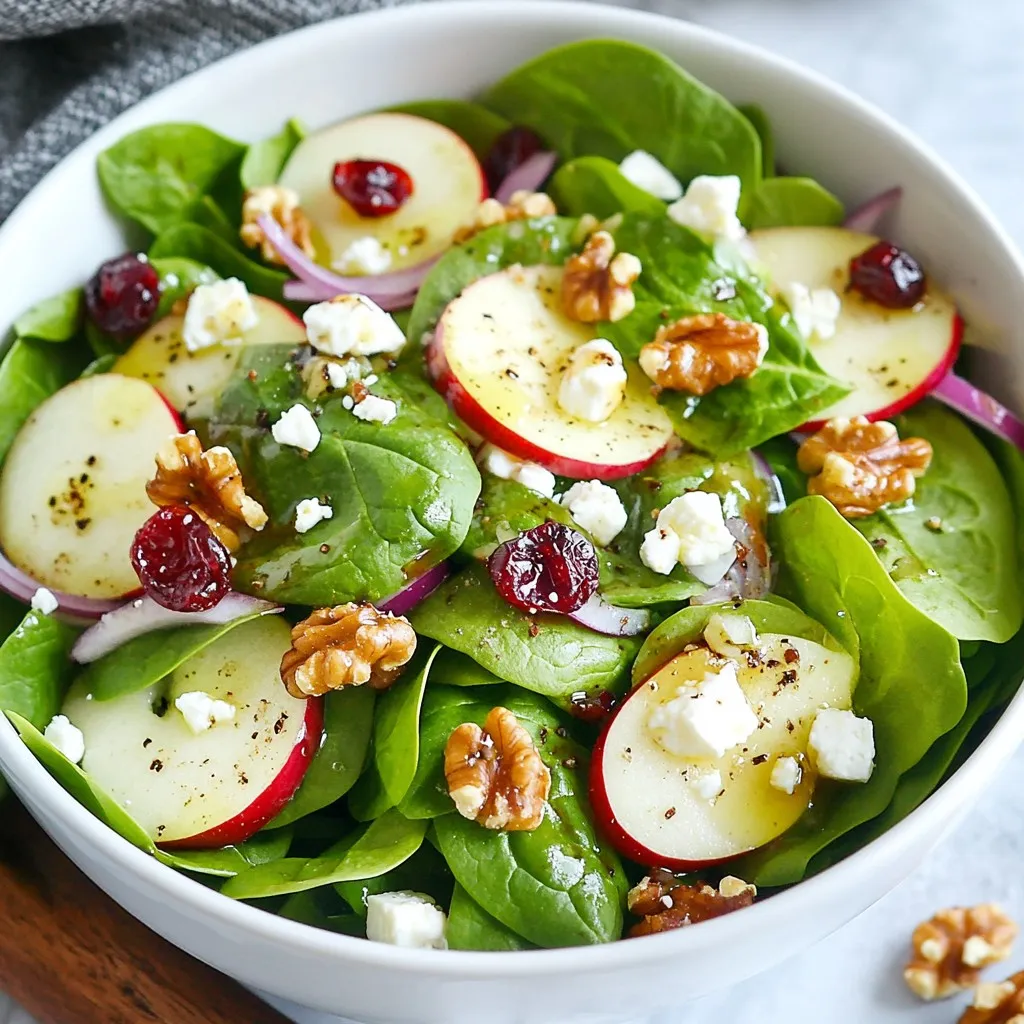 Cranberry Apple Spinach Salad Fresh and Flavorful Dish